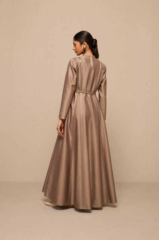Chanderi Rubab Abaya Set – Grey