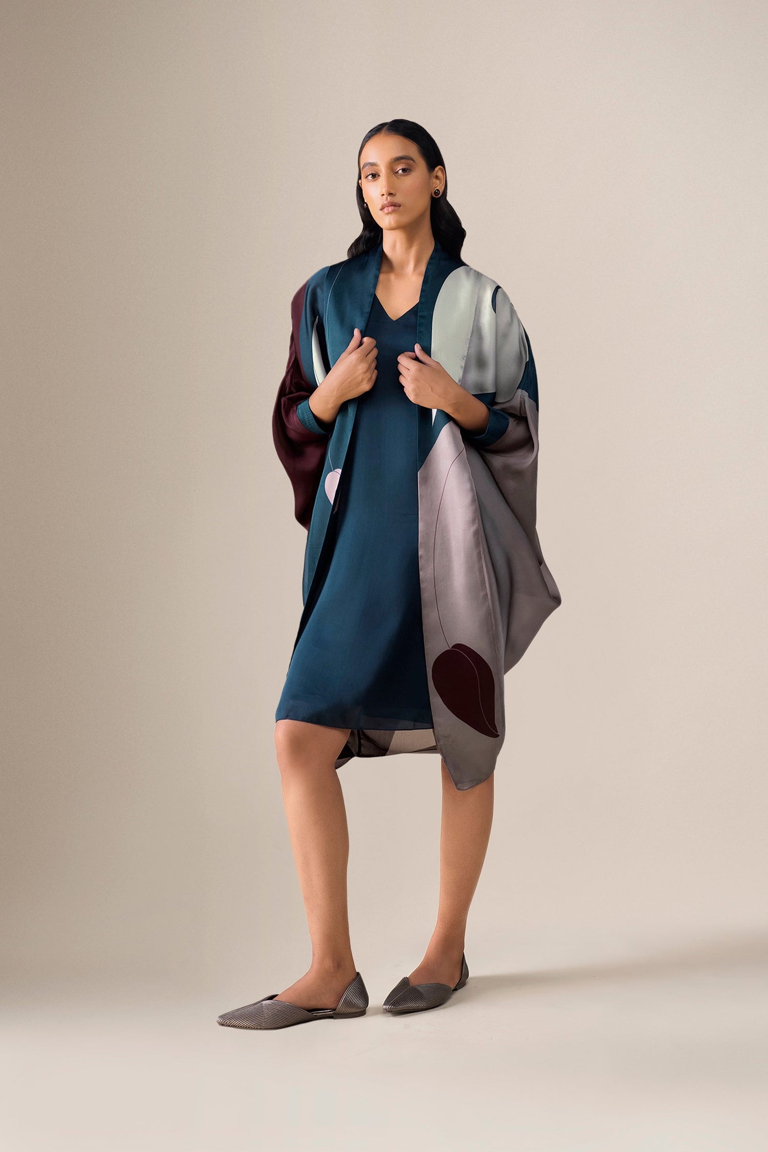  Organza Anissa Cape Set – Blue