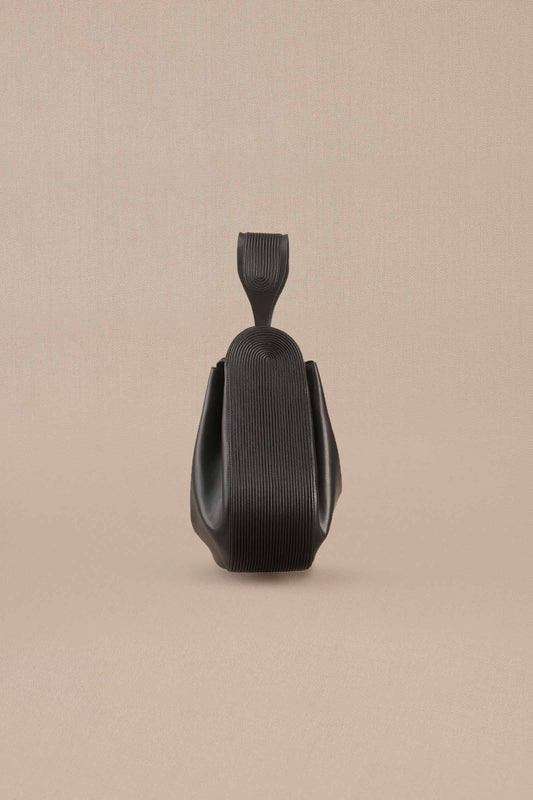 Faux Leather Haya Bucket Bag – Black