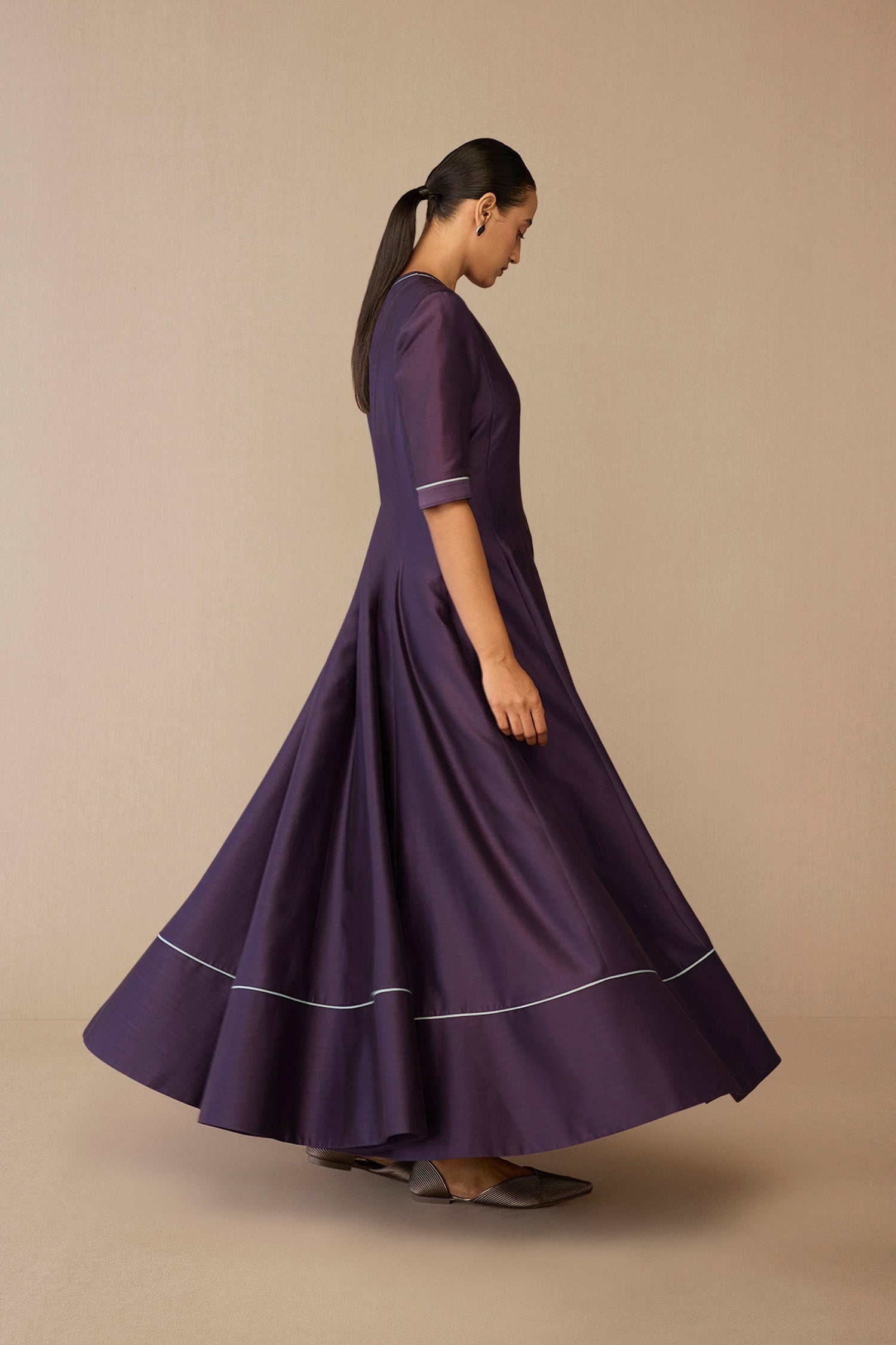  Chanderi Viha Kurta Set – Purple