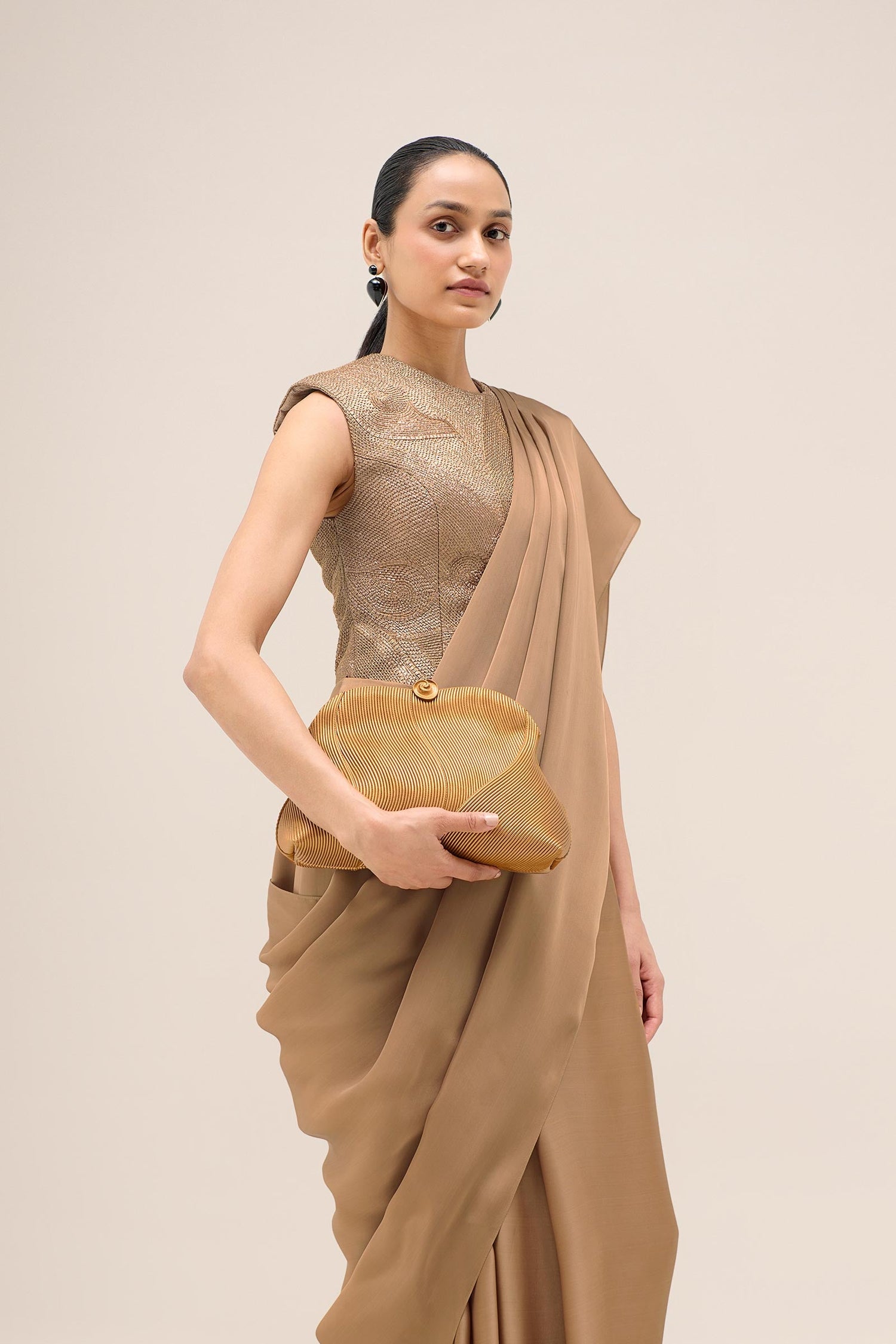  Faux Leather Zoya Clutch – Metallics