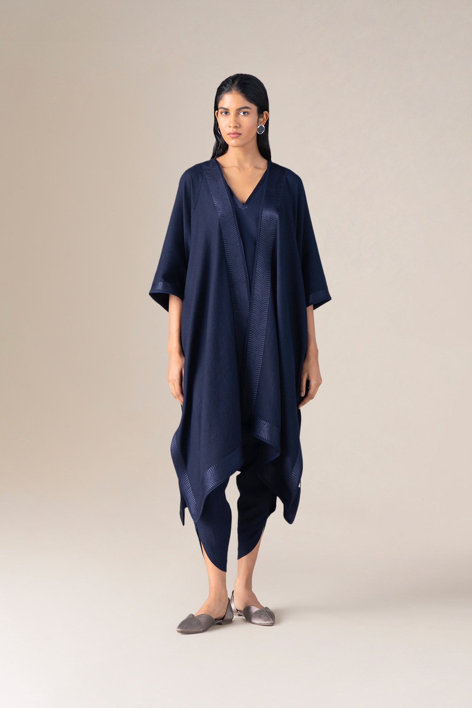  Wool Adarah Cape – Blue