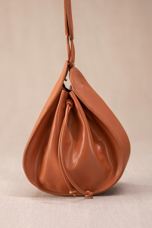 Leather Razia Bucket Bag – Orange