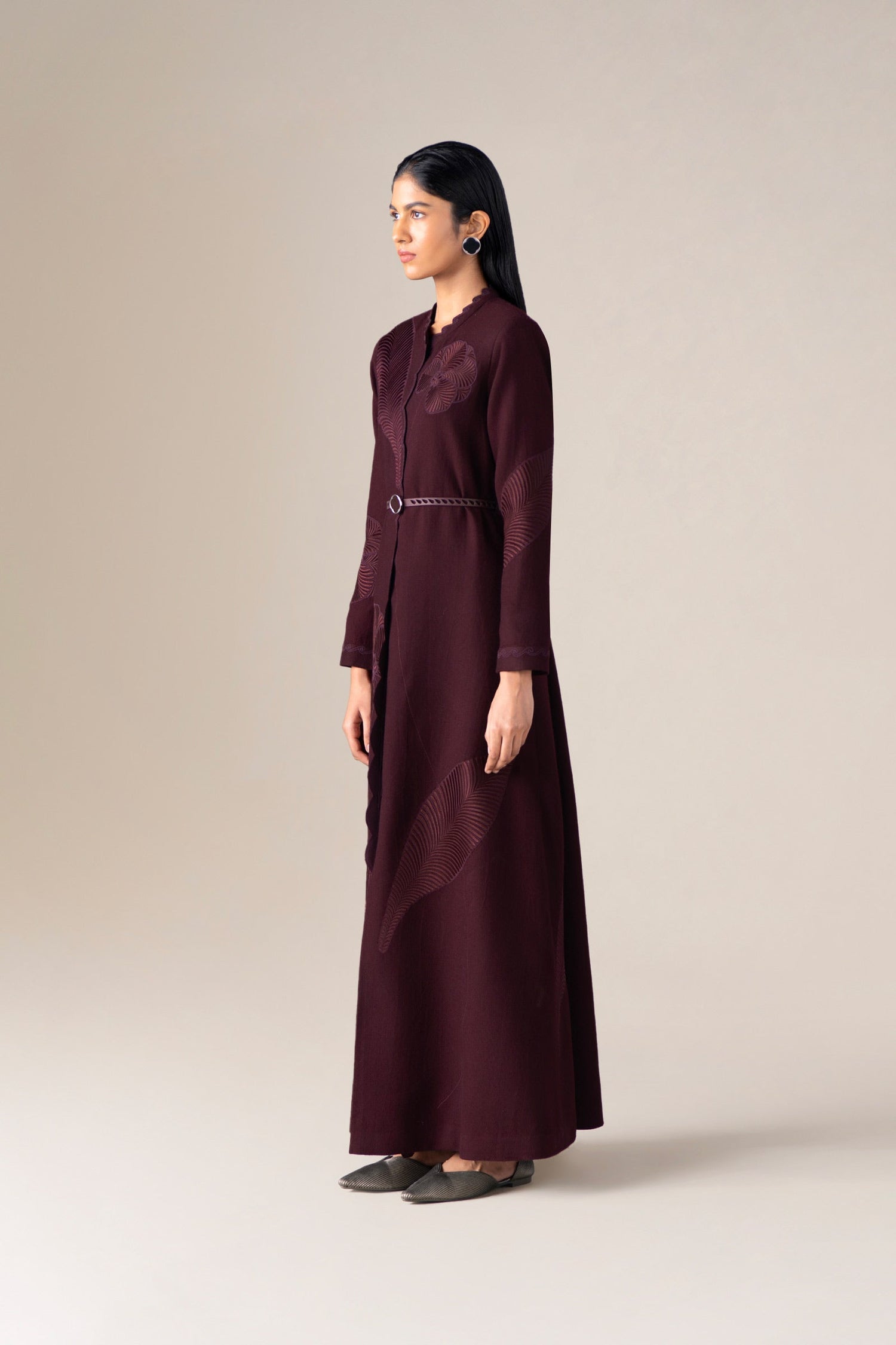  Wool Nahid Abaya Set – Red