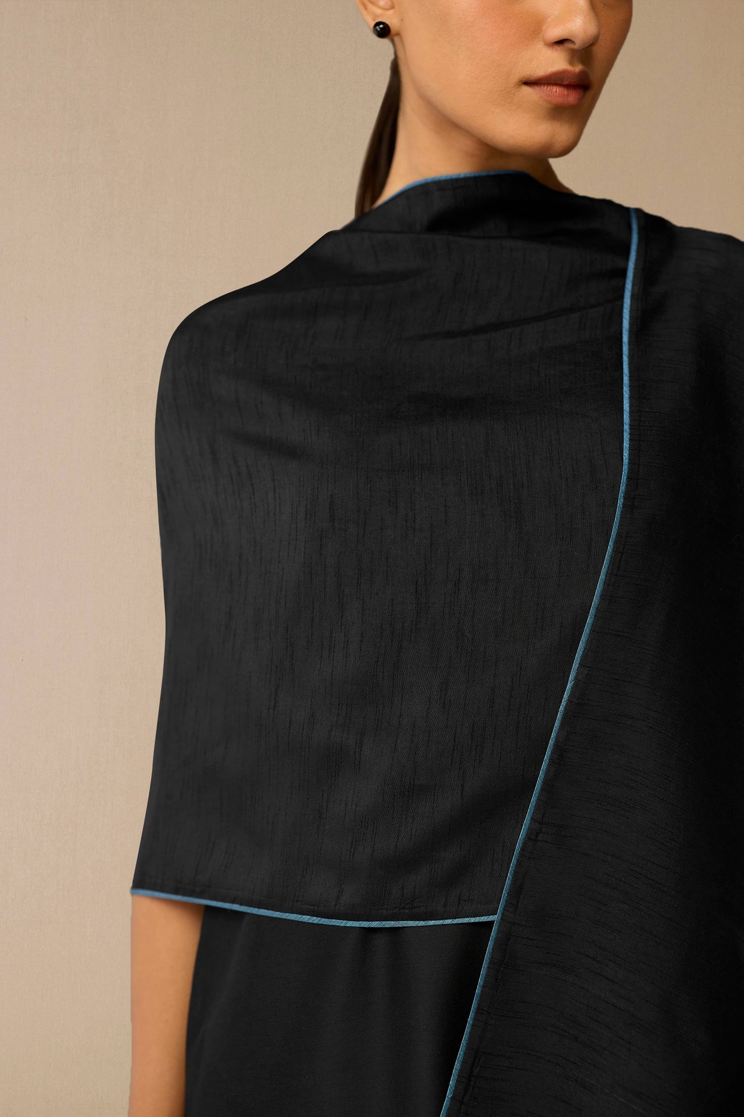  Chanderi Zeya Scarf – Black