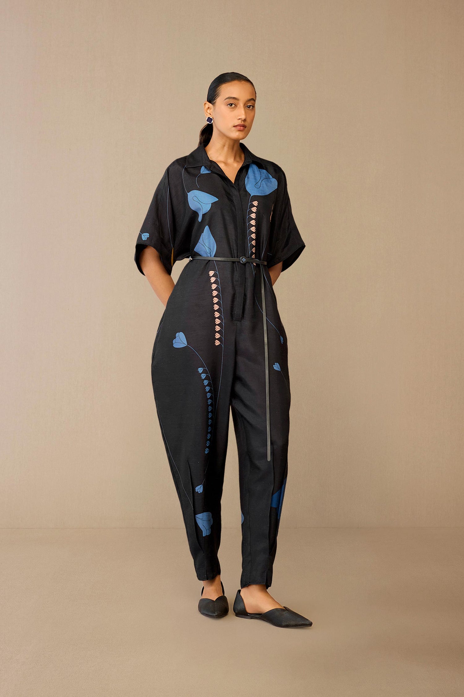  Silk Romillie Jumpsuit – Black