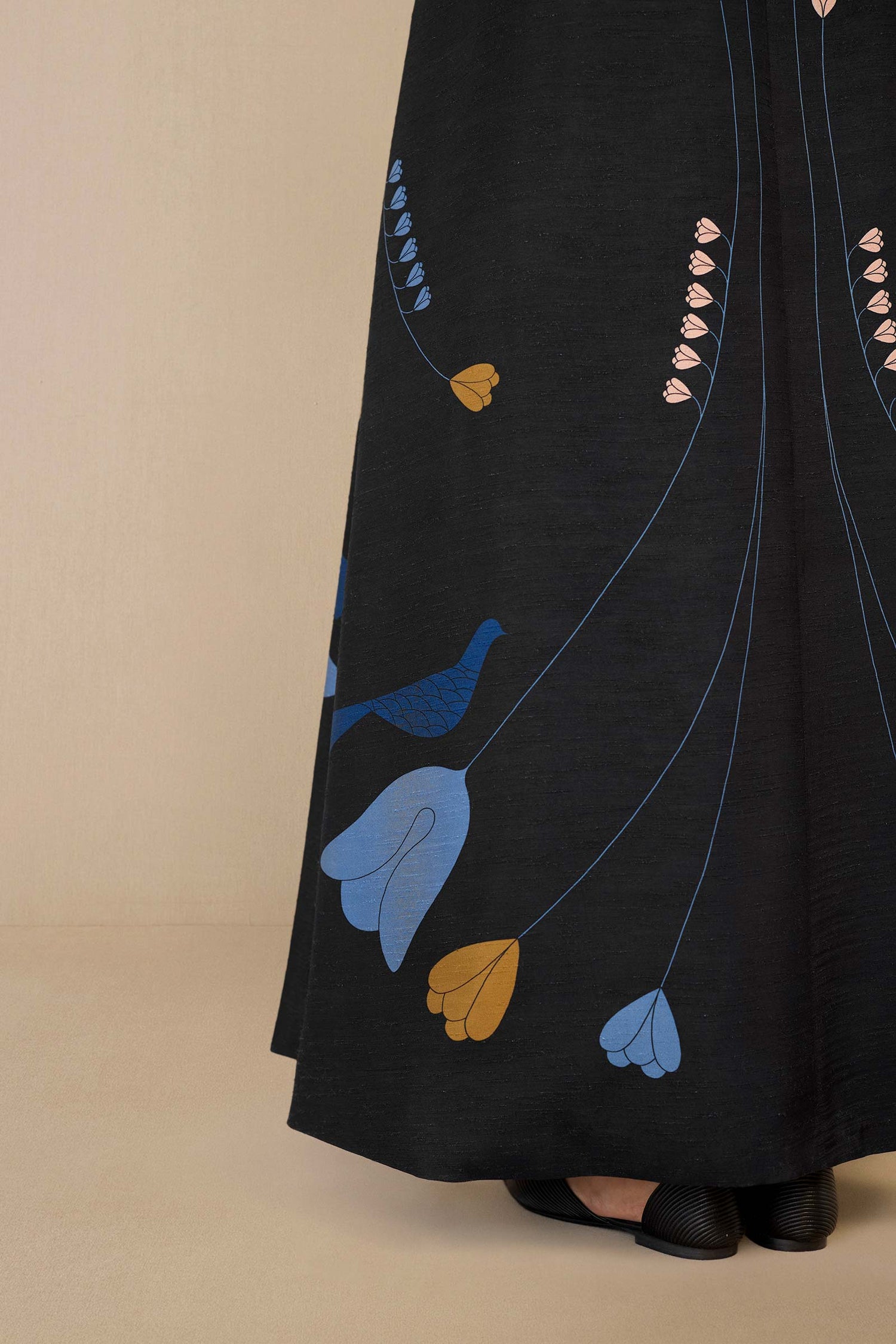  Silk Fiza Abaya Set – Black