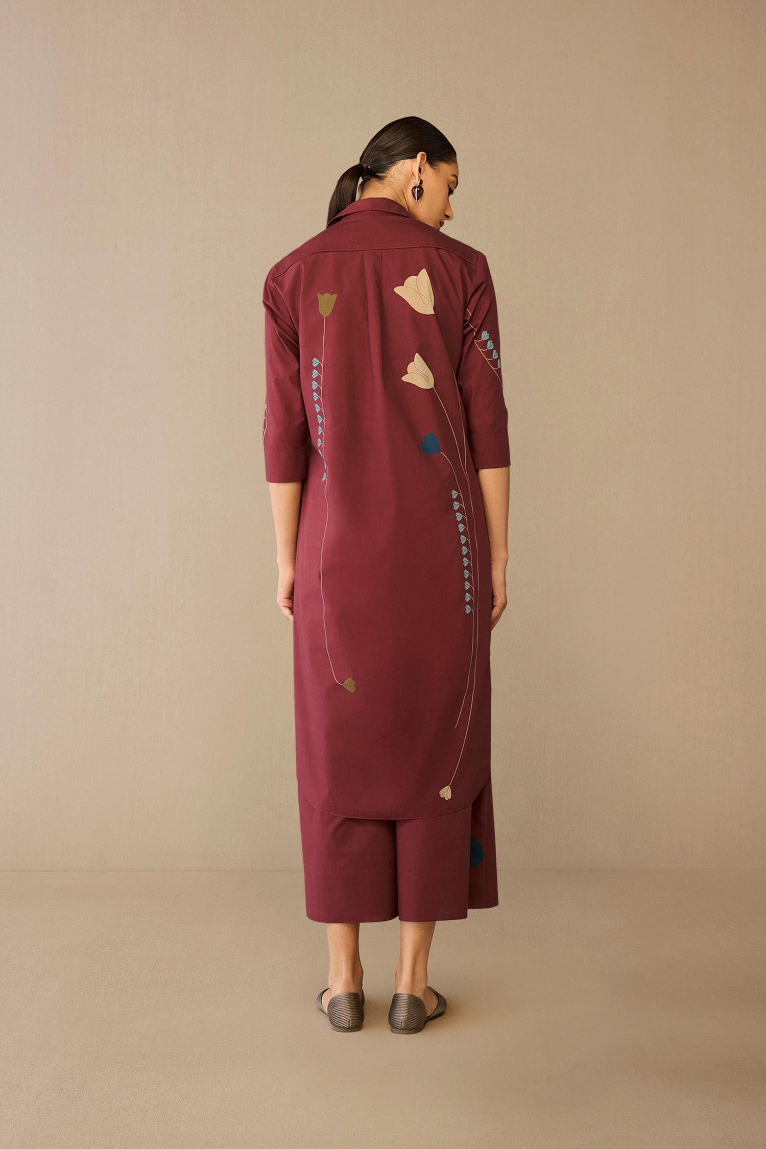  Cotton Parisa Tunic Set – Red