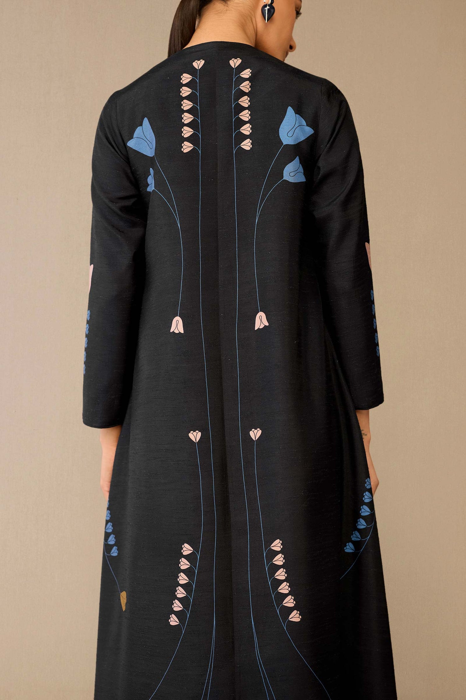  Silk Fiza Abaya Set – Black