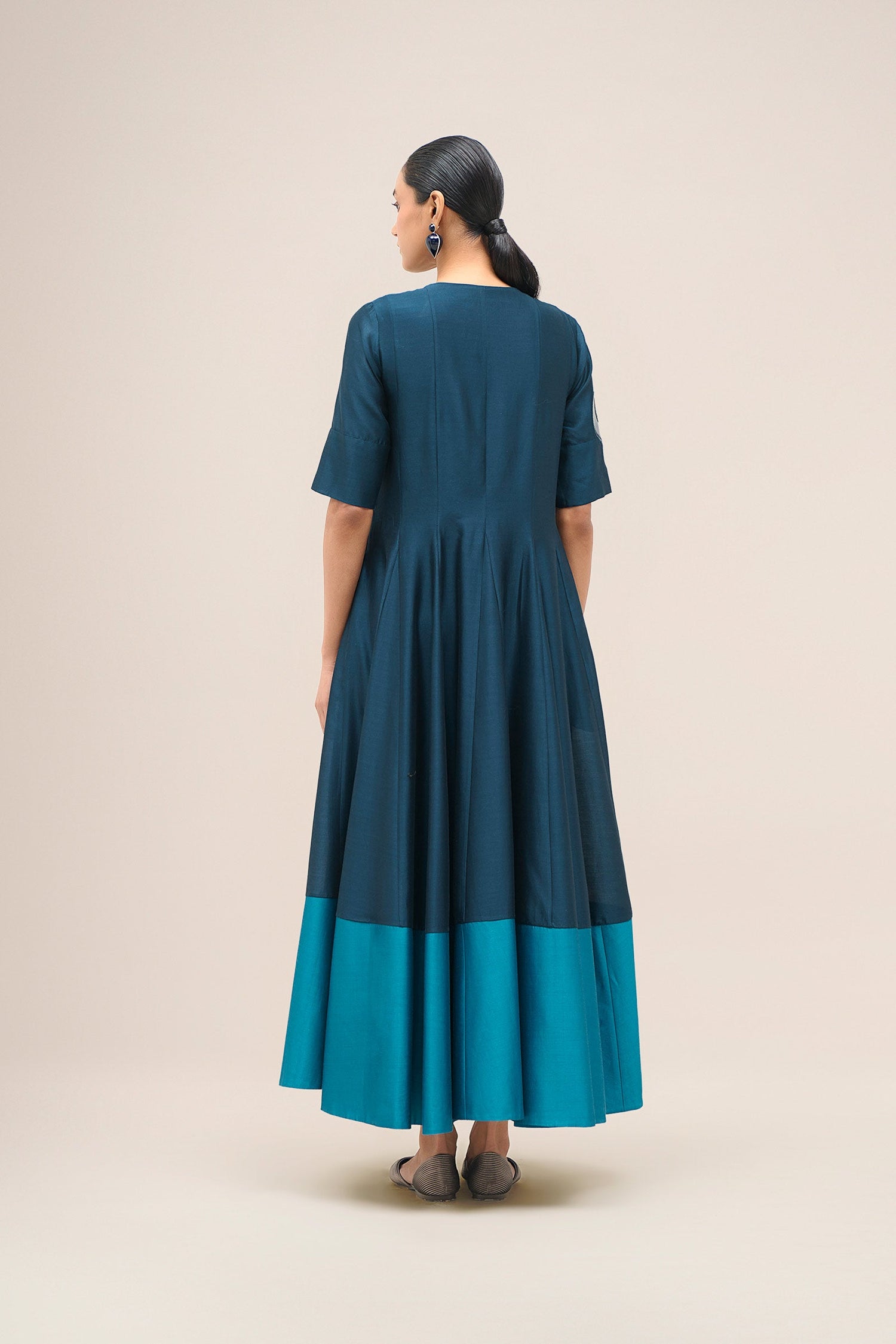  Chanderi Lara Dress – Blue