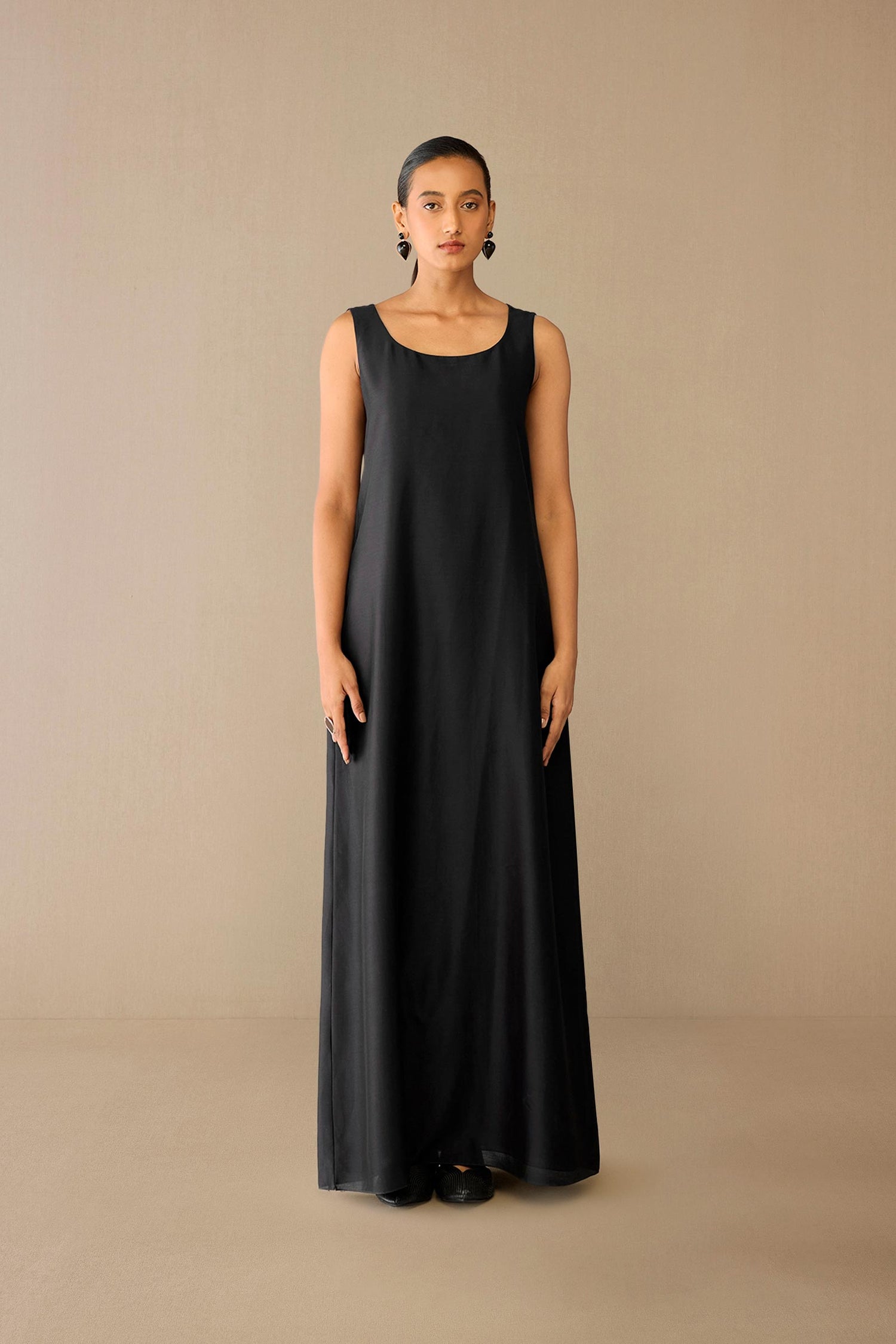  Chanderi Nazia Abaya Set – Black