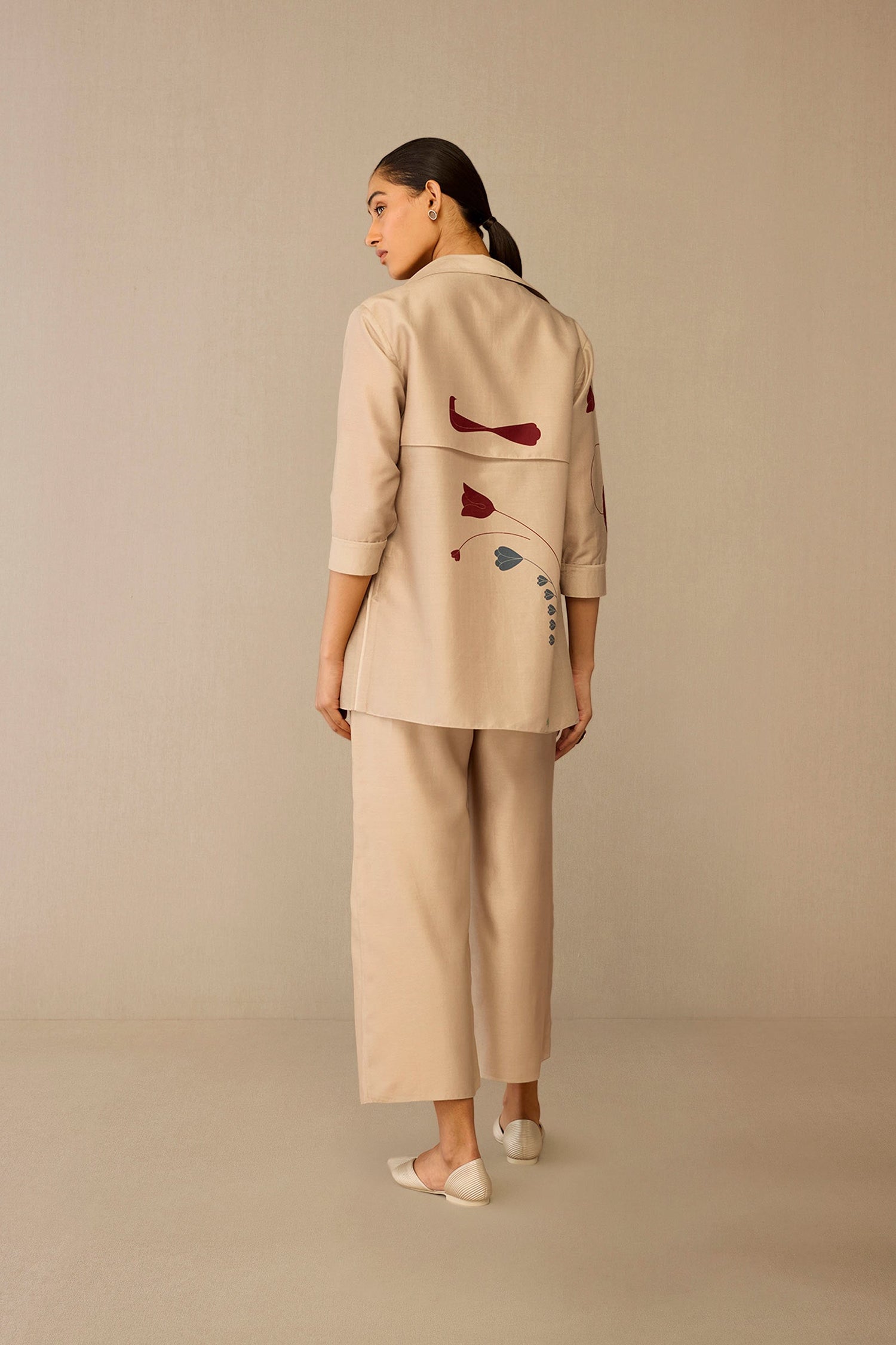  Chanderi Sarai Shirt Set – Beige
