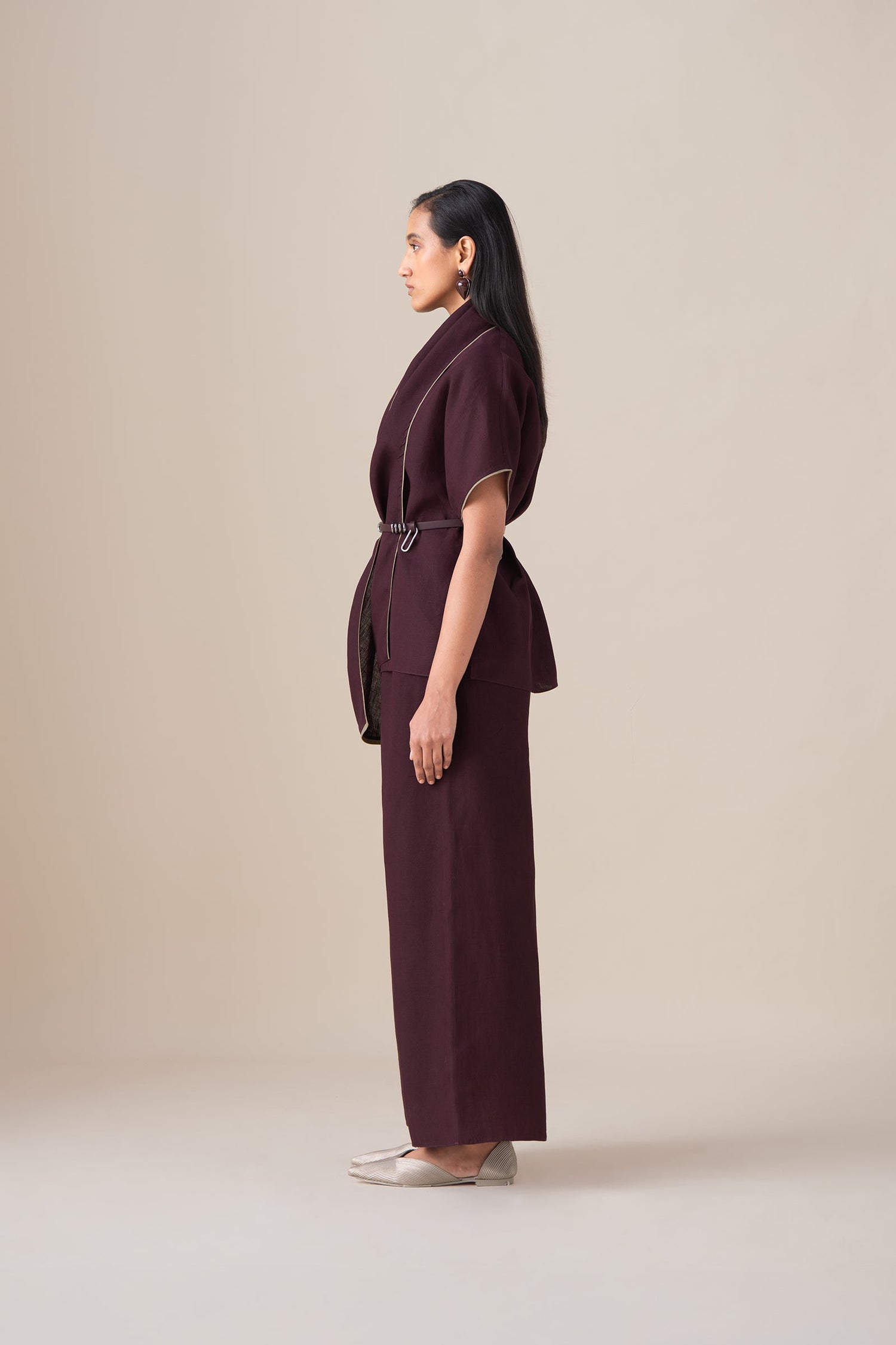  Linen Dilnami Top Set – Red