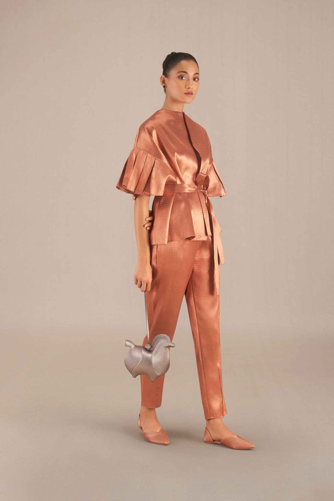 Zeina Cape Set - Metallic Copper