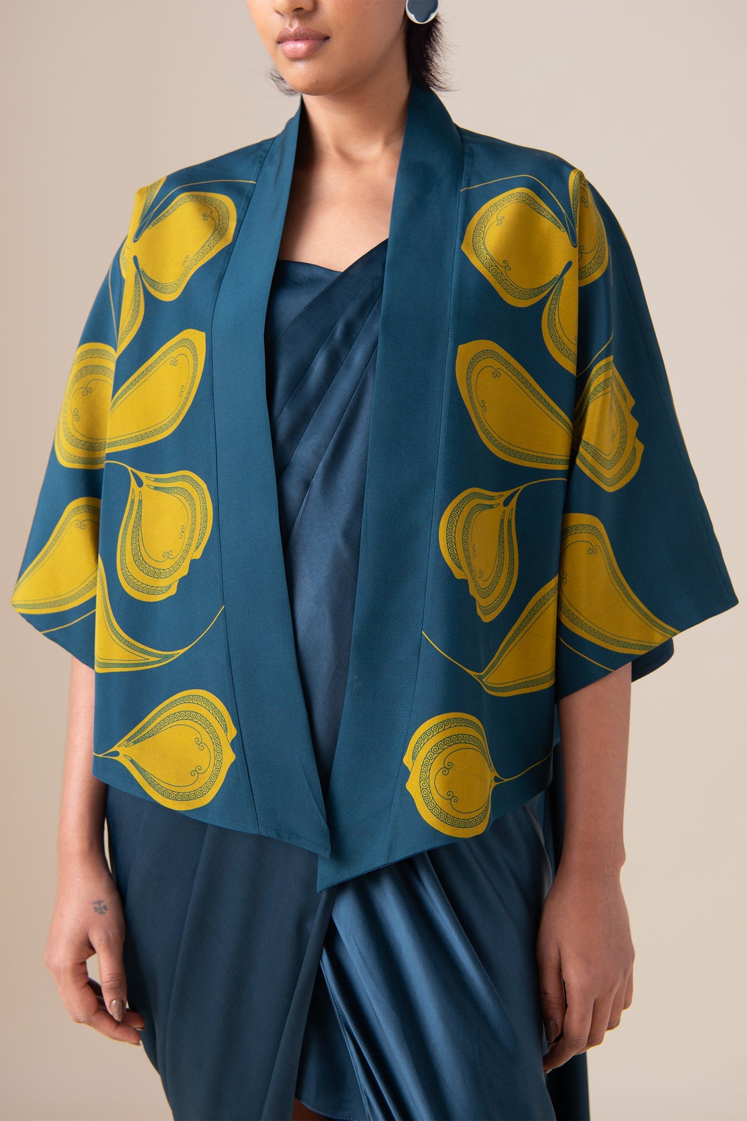  Habutai Sidra Jacket Set – Blue