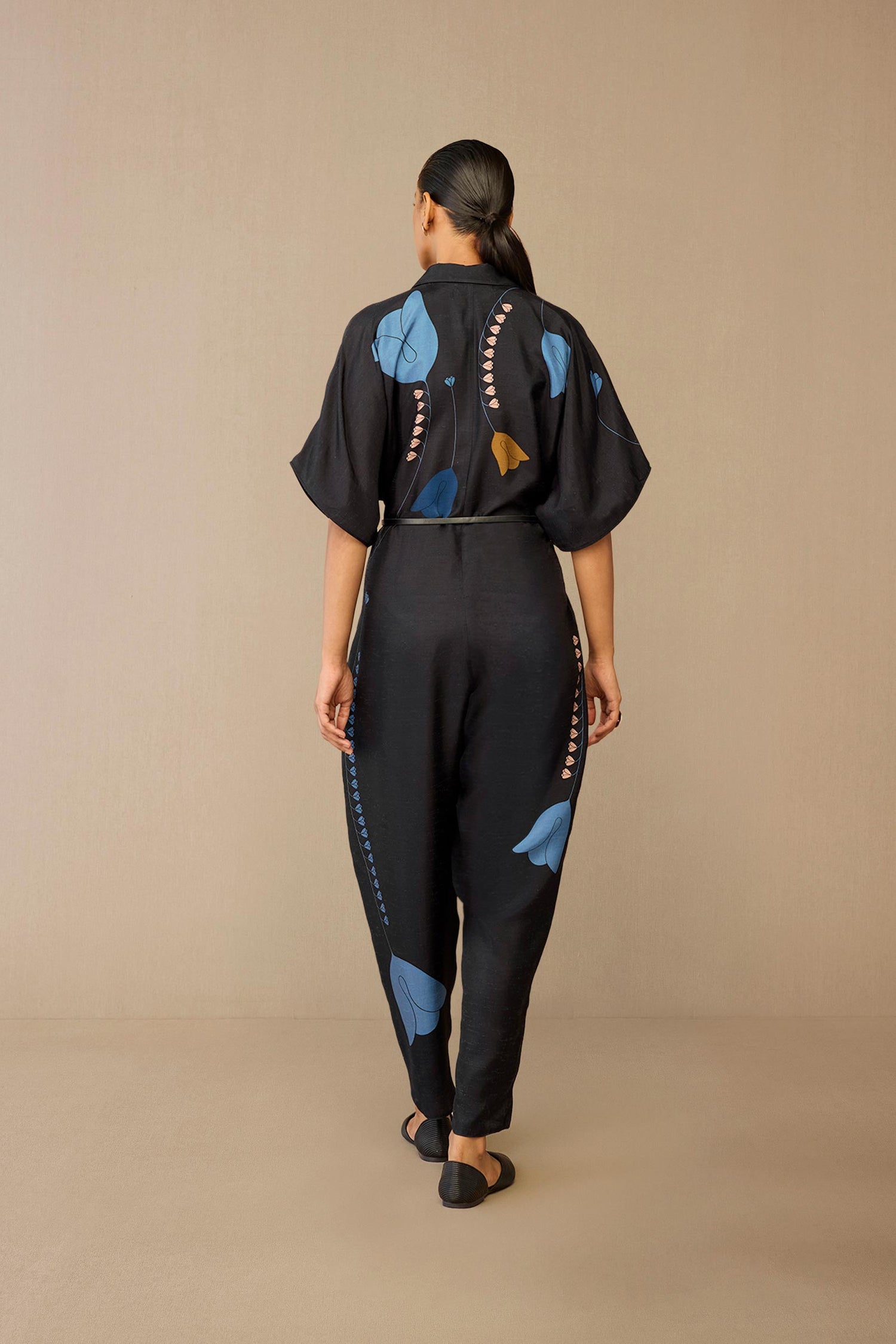  Silk Romillie Jumpsuit – Black