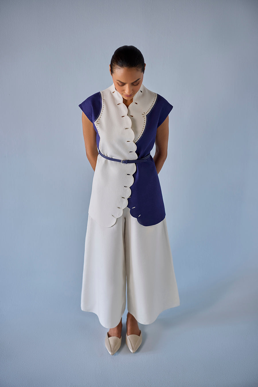  Linen Vivia Jacket Set – Blue