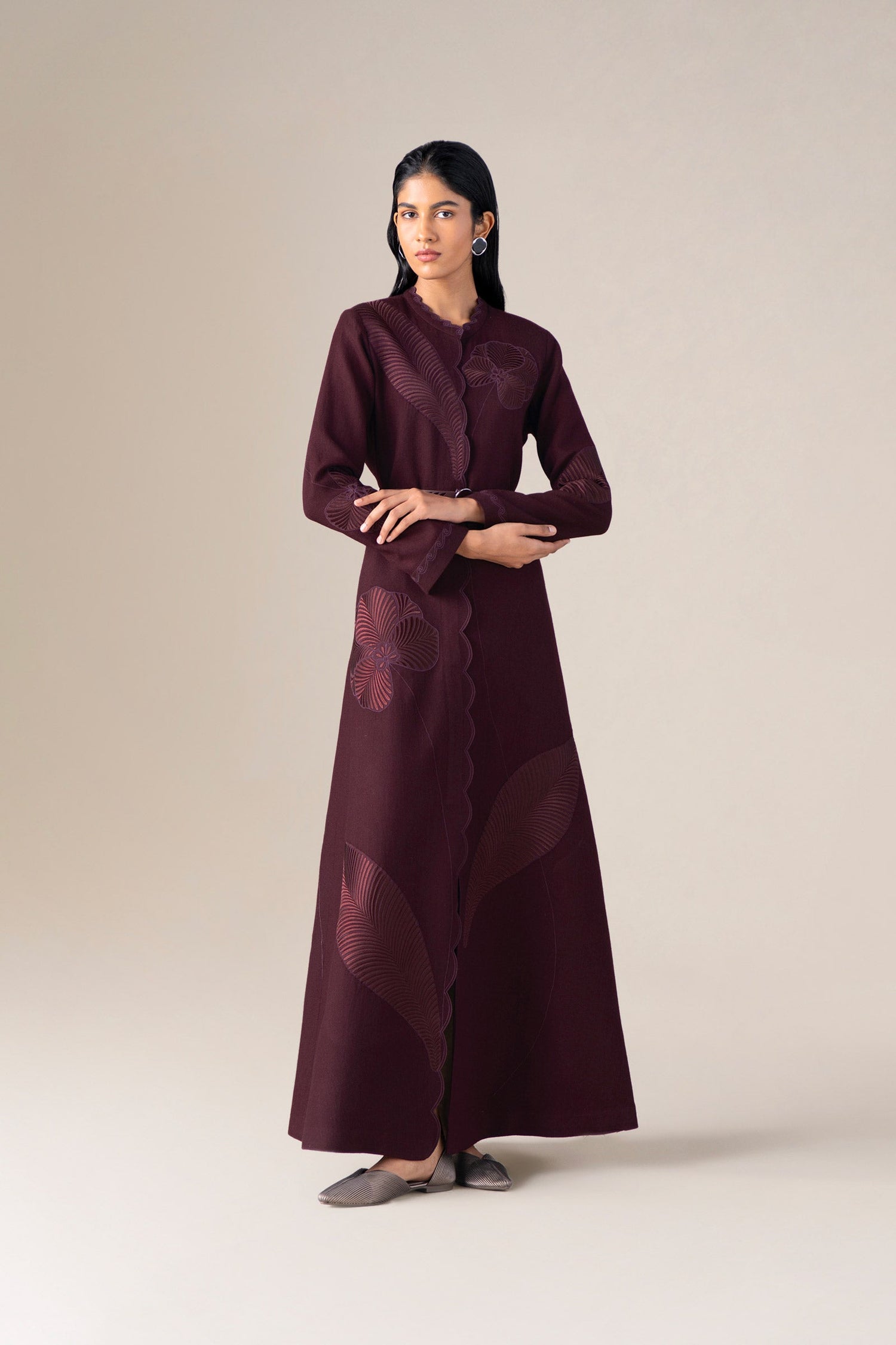  Wool Nahid Abaya Set – Red