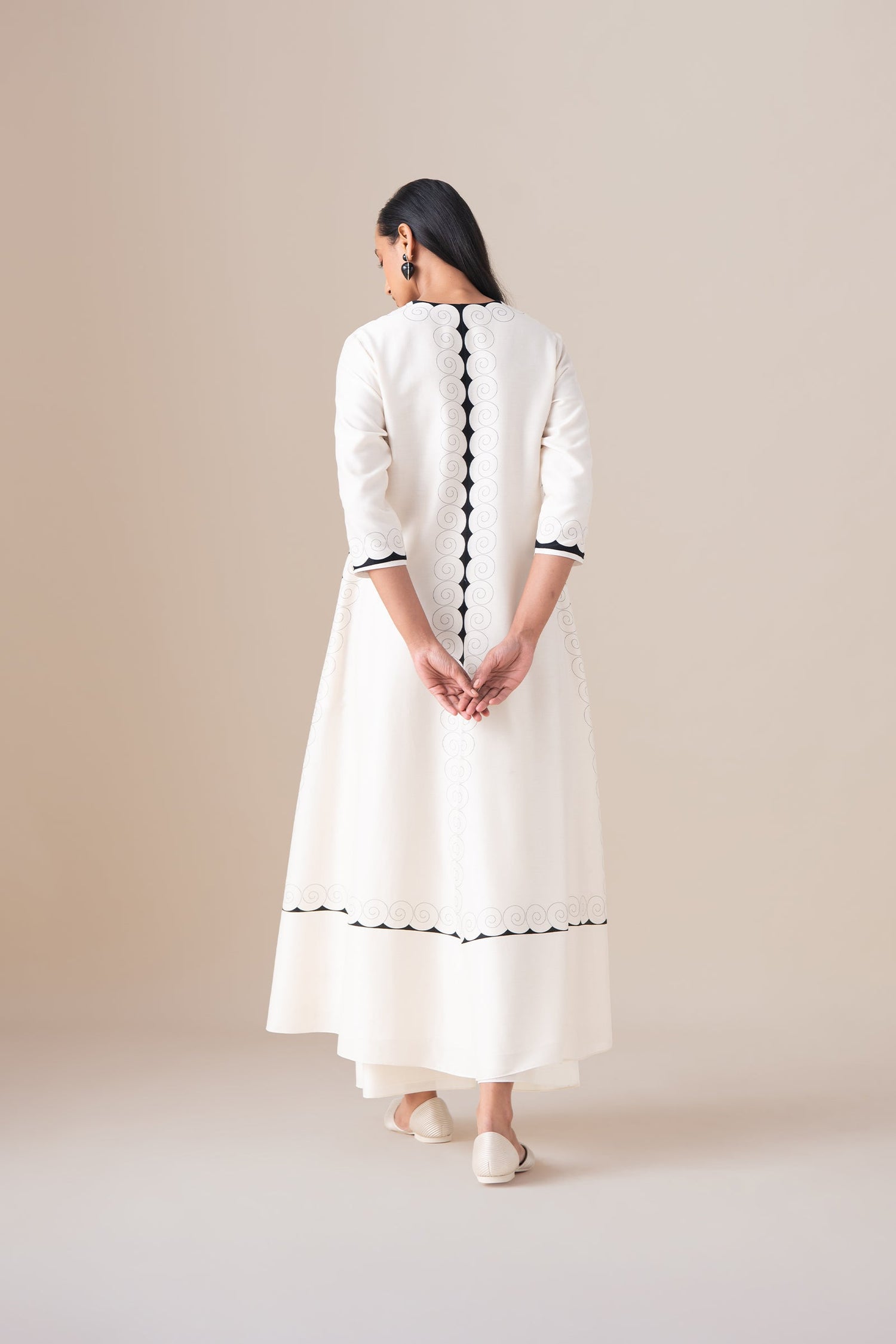  Chanderi Meher Kurta Set – Ivory