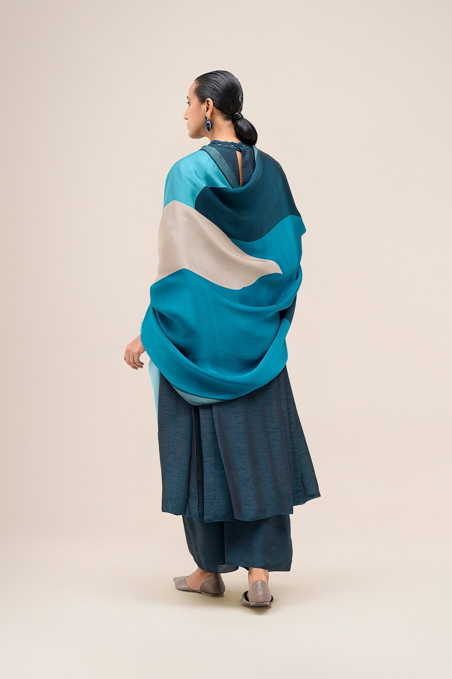  Chanderi Safira Kurta Set – Blue