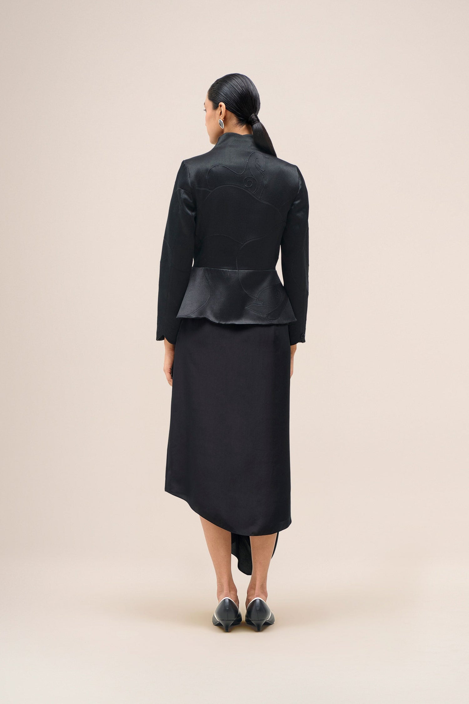  Chanderi Layla Jacket Set – Black