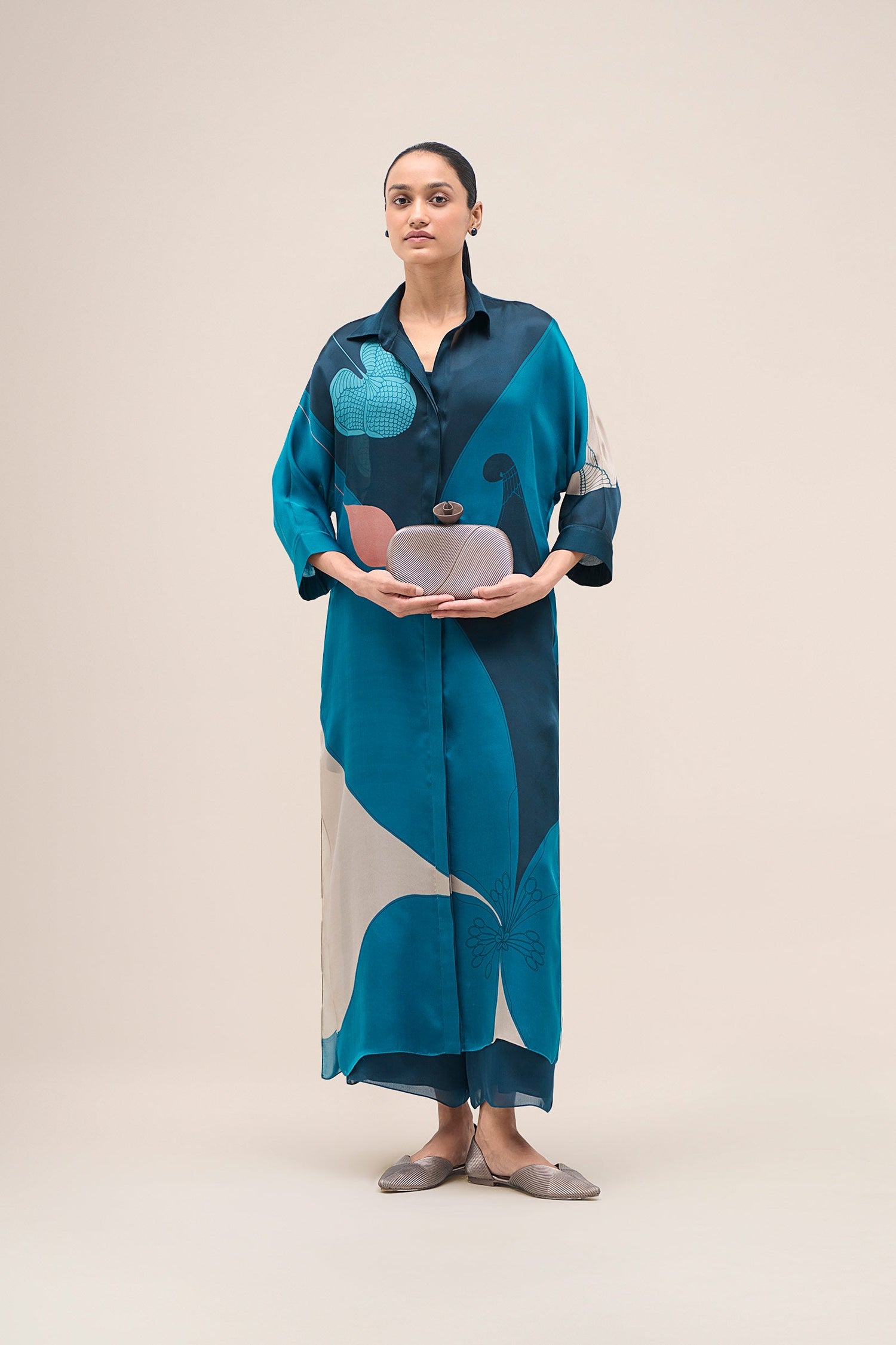  Organza Nila Tunic Set – Blue