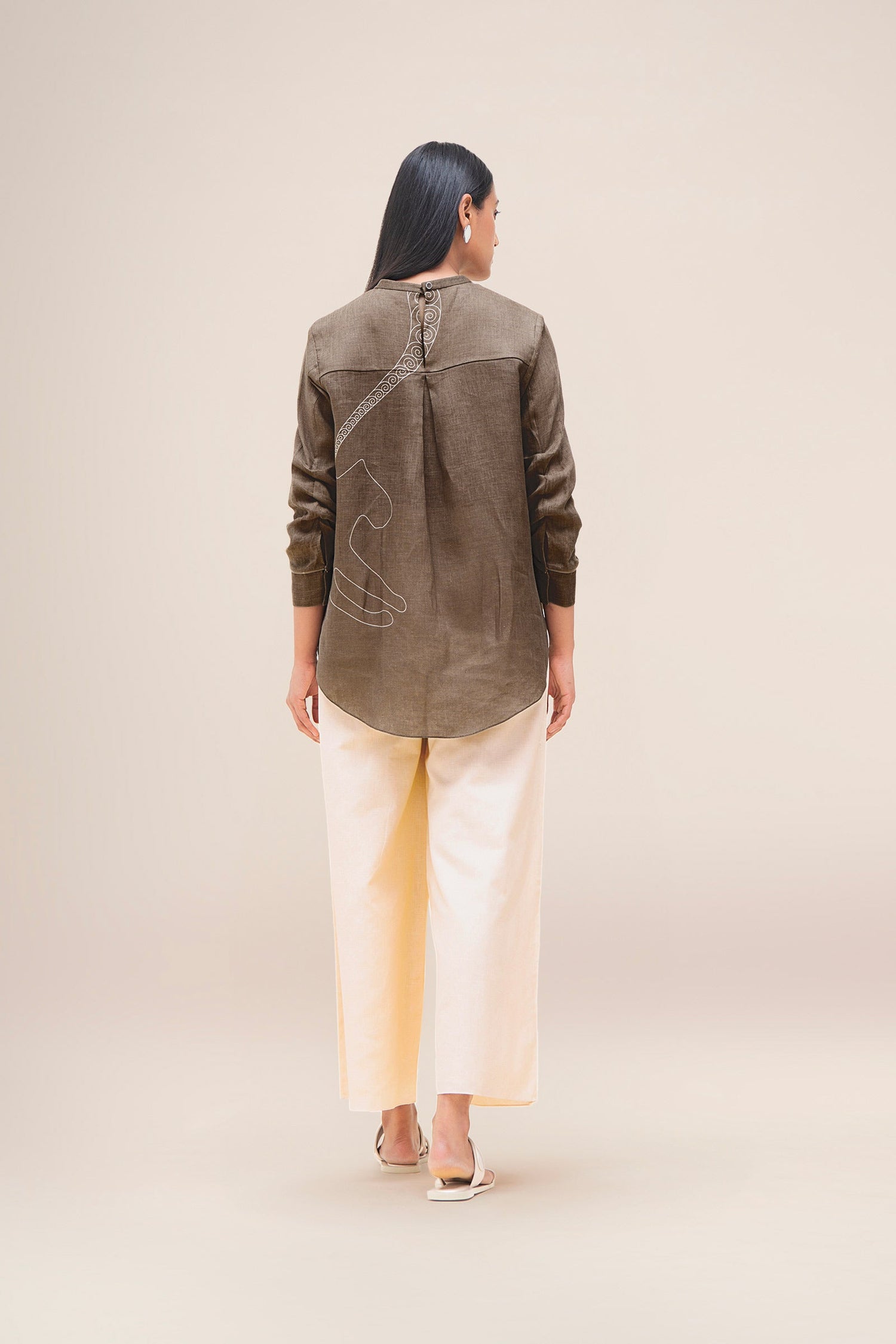  Linen Aquila Top Set – Brown