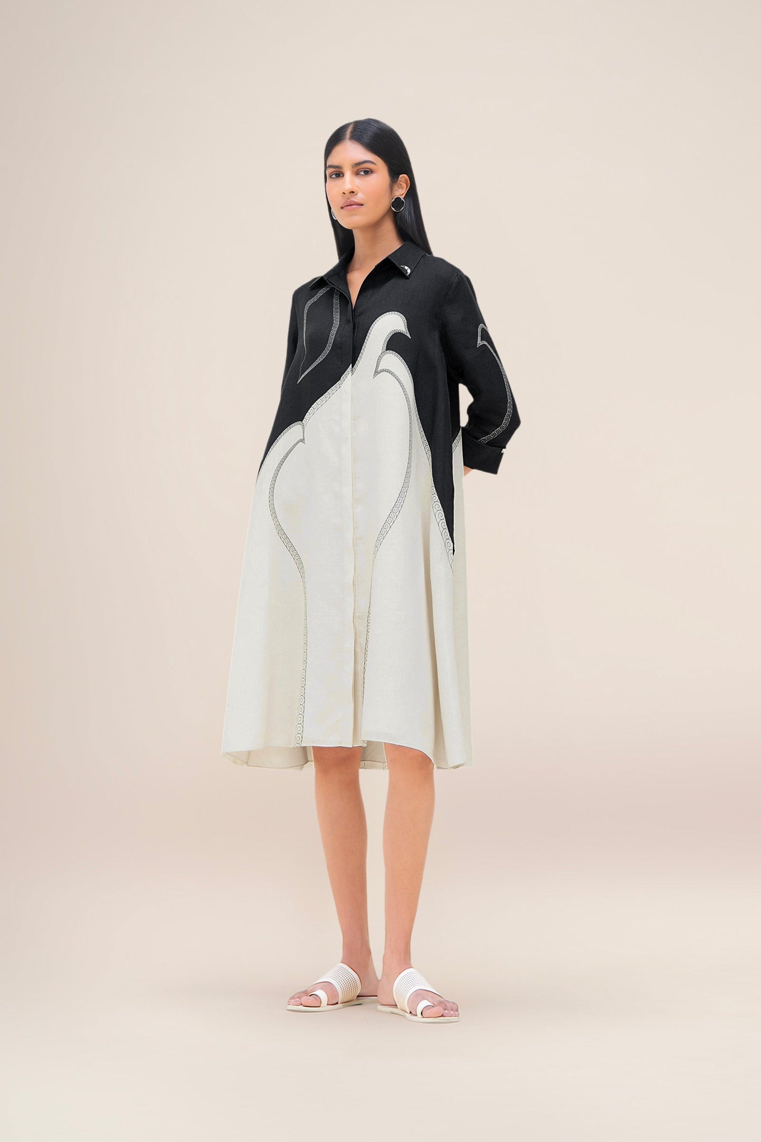  Linen Lark Dress – Black