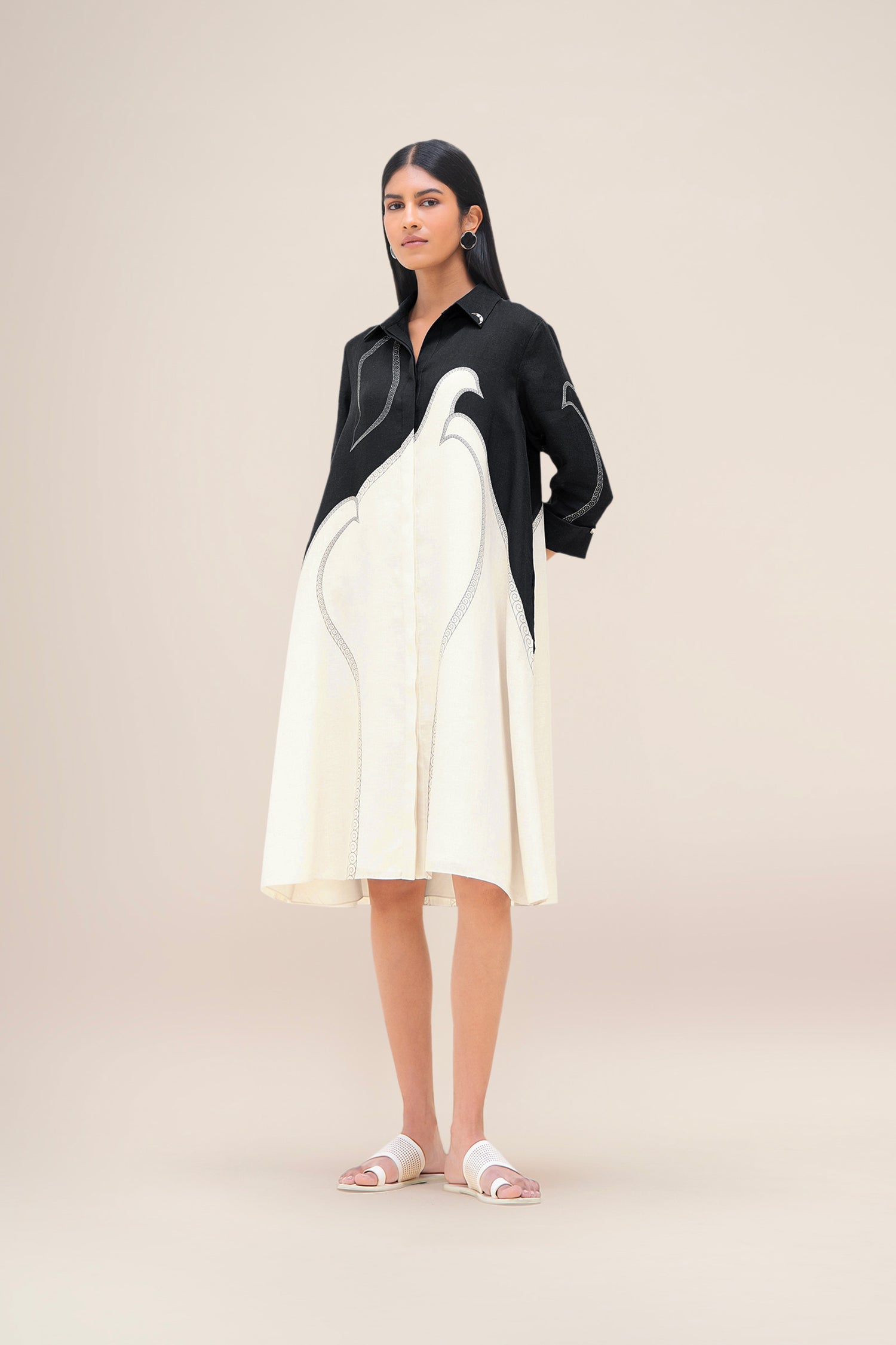  Linen Lark Dress – Black