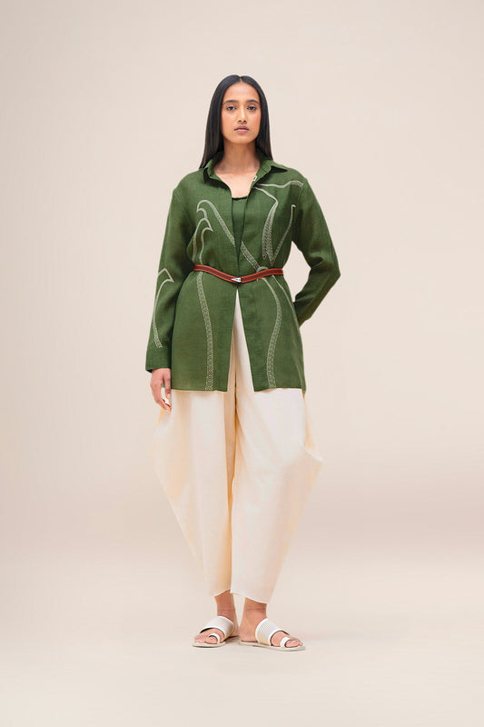 Linen Bulbul Shirt – Green
