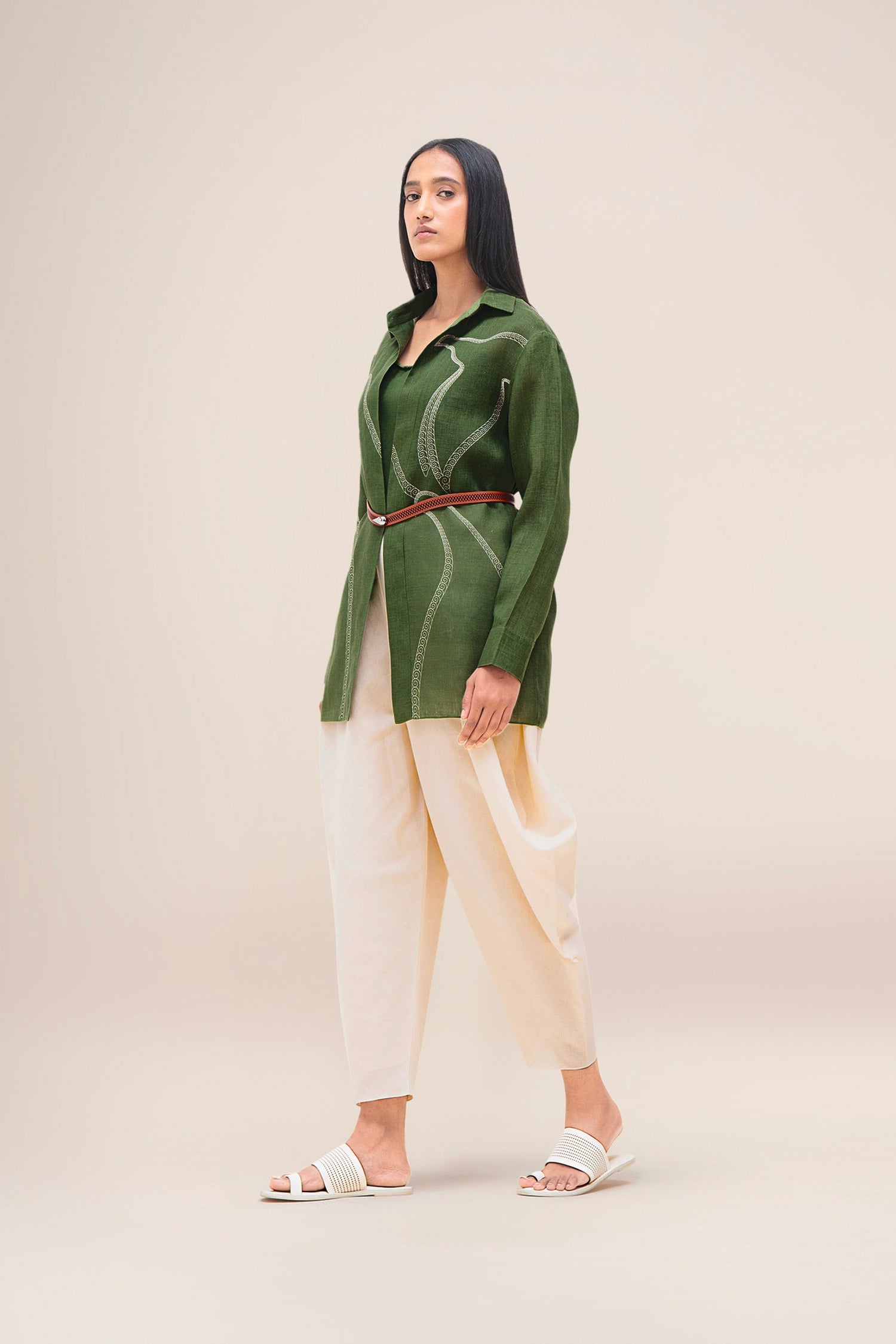  Linen Bulbul Shirt – Green