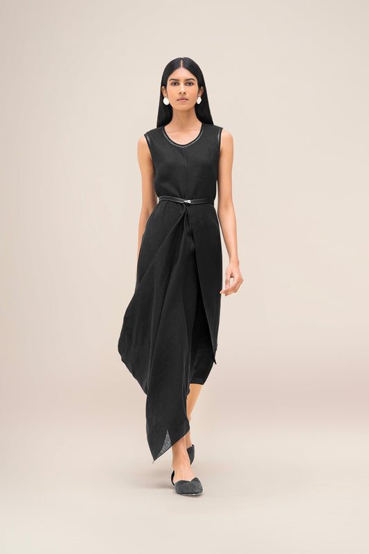 Linen Dove Dress – Black