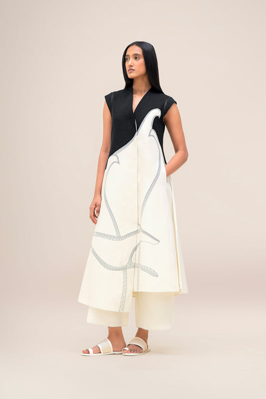 Linen Swan Jacket Set – Ivory