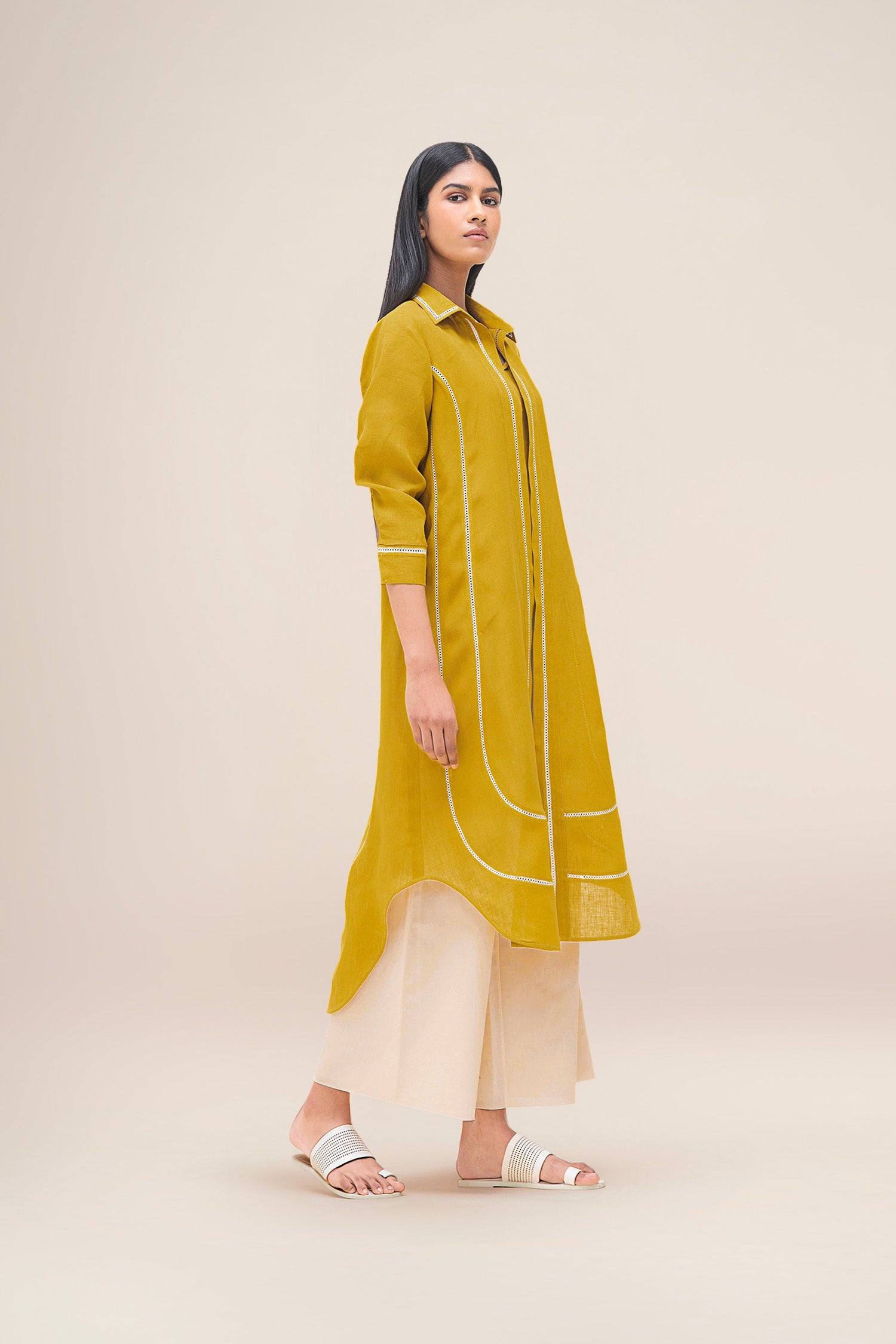  Linen Merula Tunic Set – Yellow