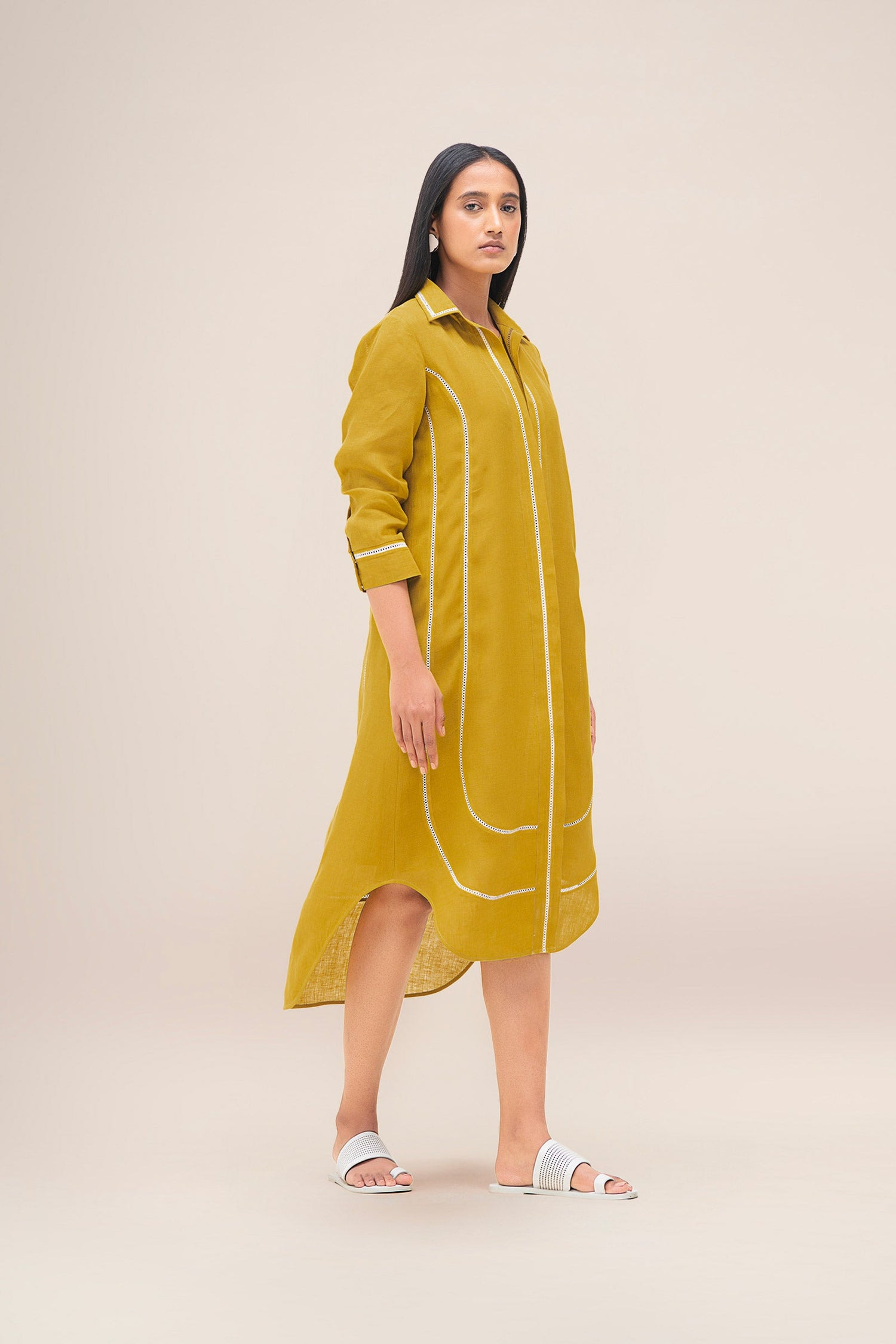  Linen Malkoha Dress – Yellow