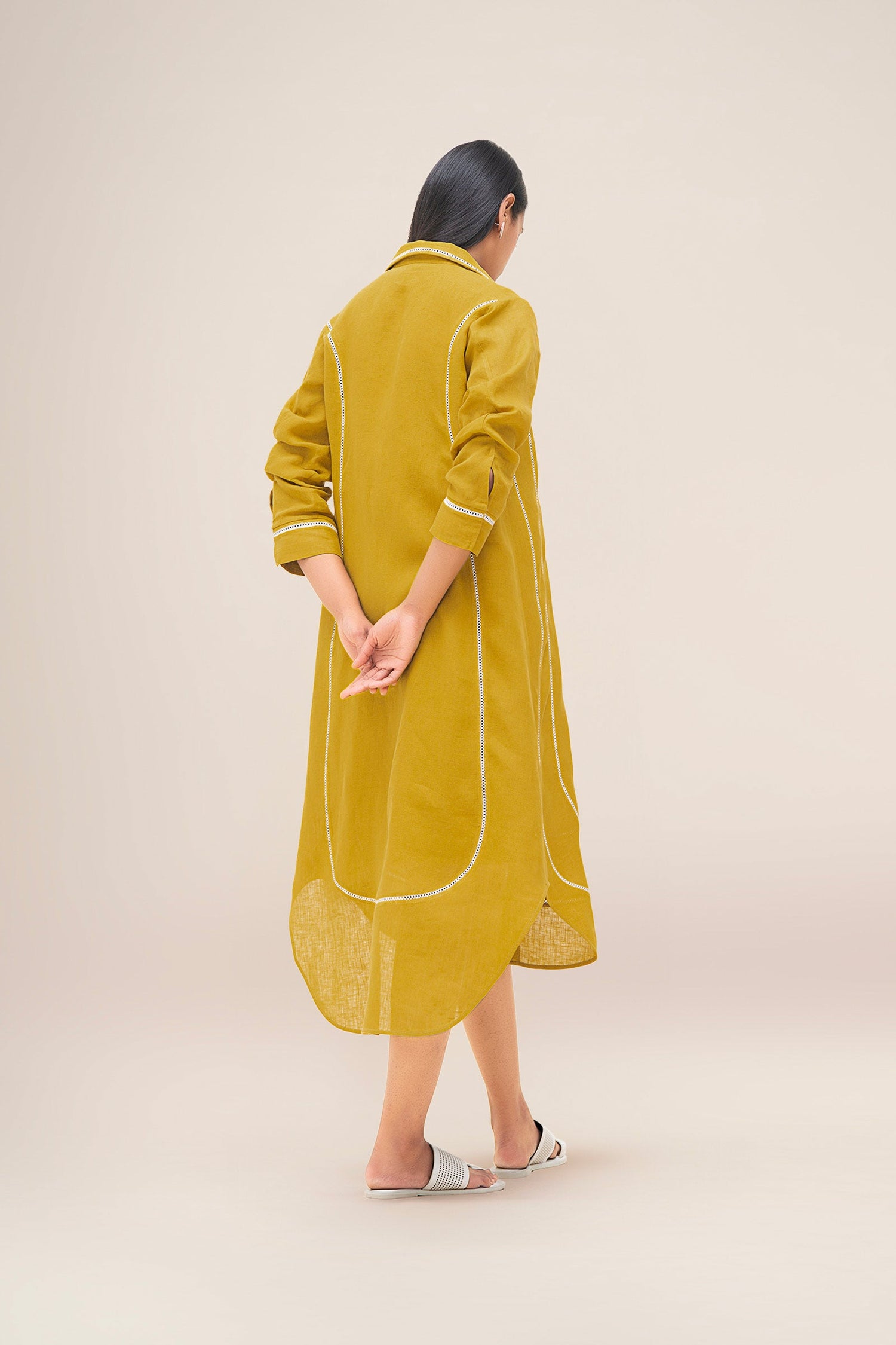  Linen Malkoha Dress – Yellow