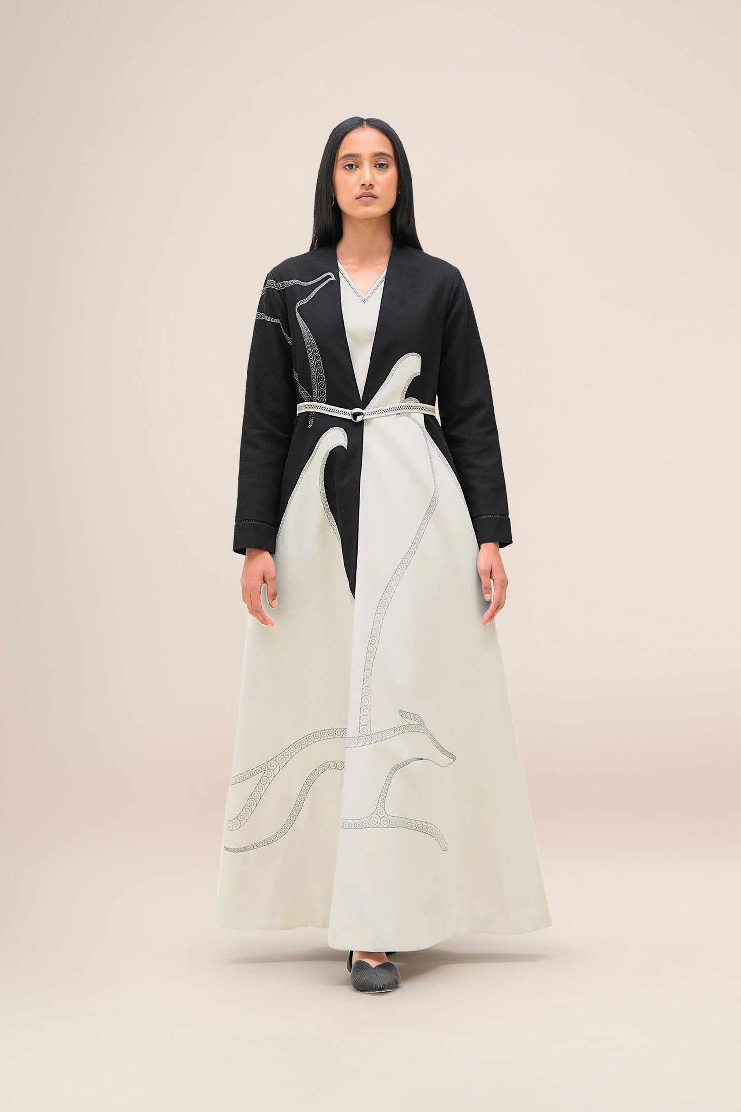  Linen Zenaida Abaya Set – Black