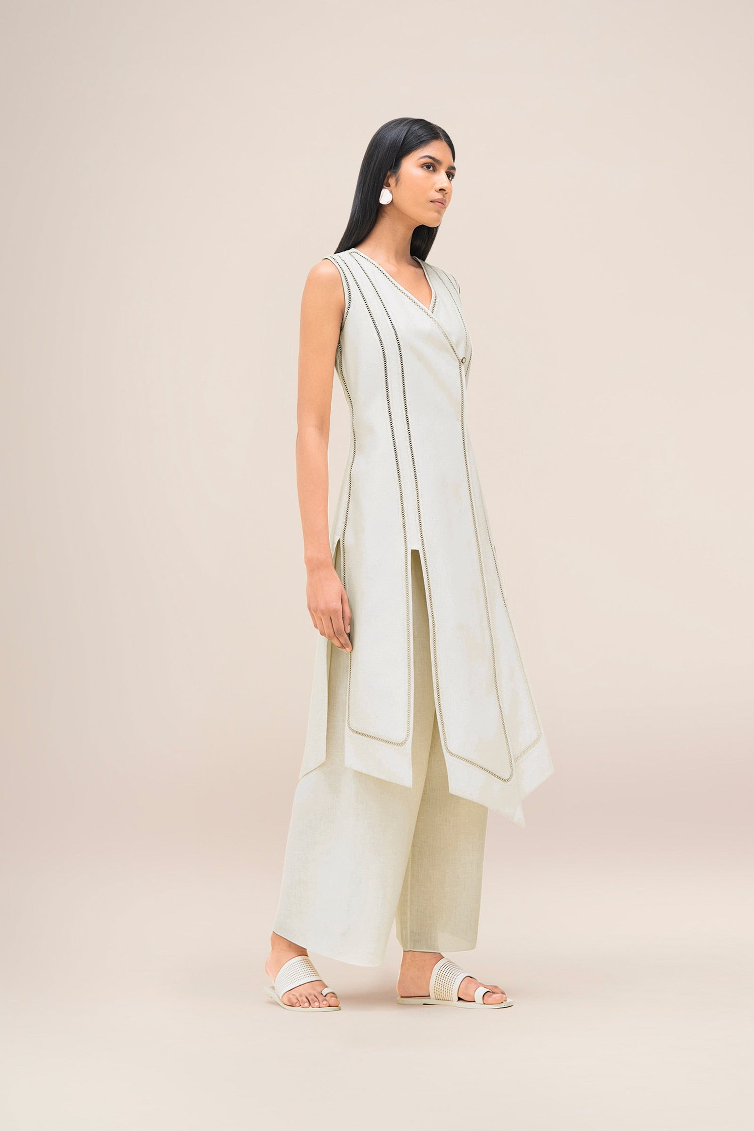  Linen Kashika Tunic Set – Ivory