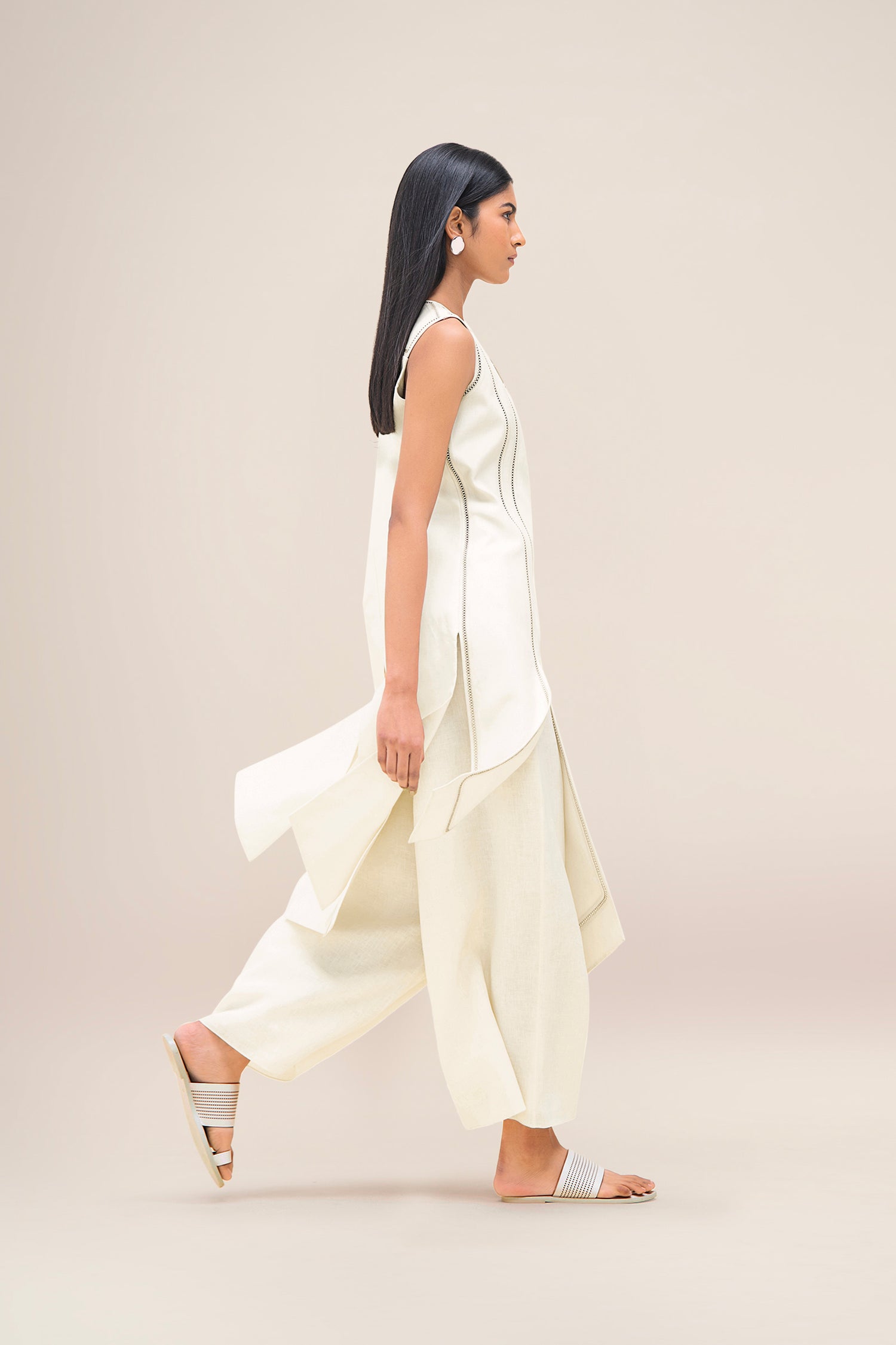  Linen Kashika Tunic Set – Ivory