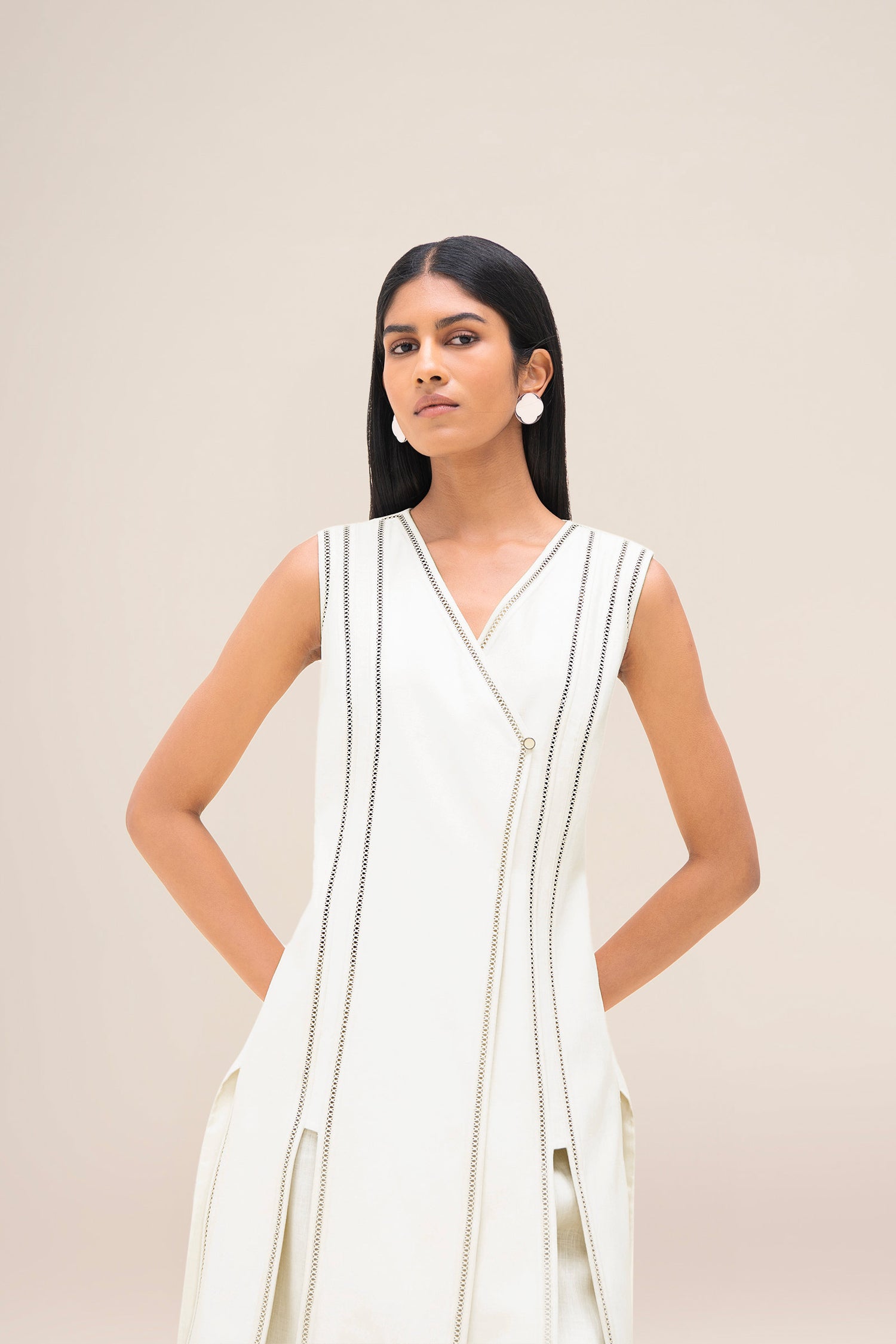  Linen Kashika Tunic Set – Ivory