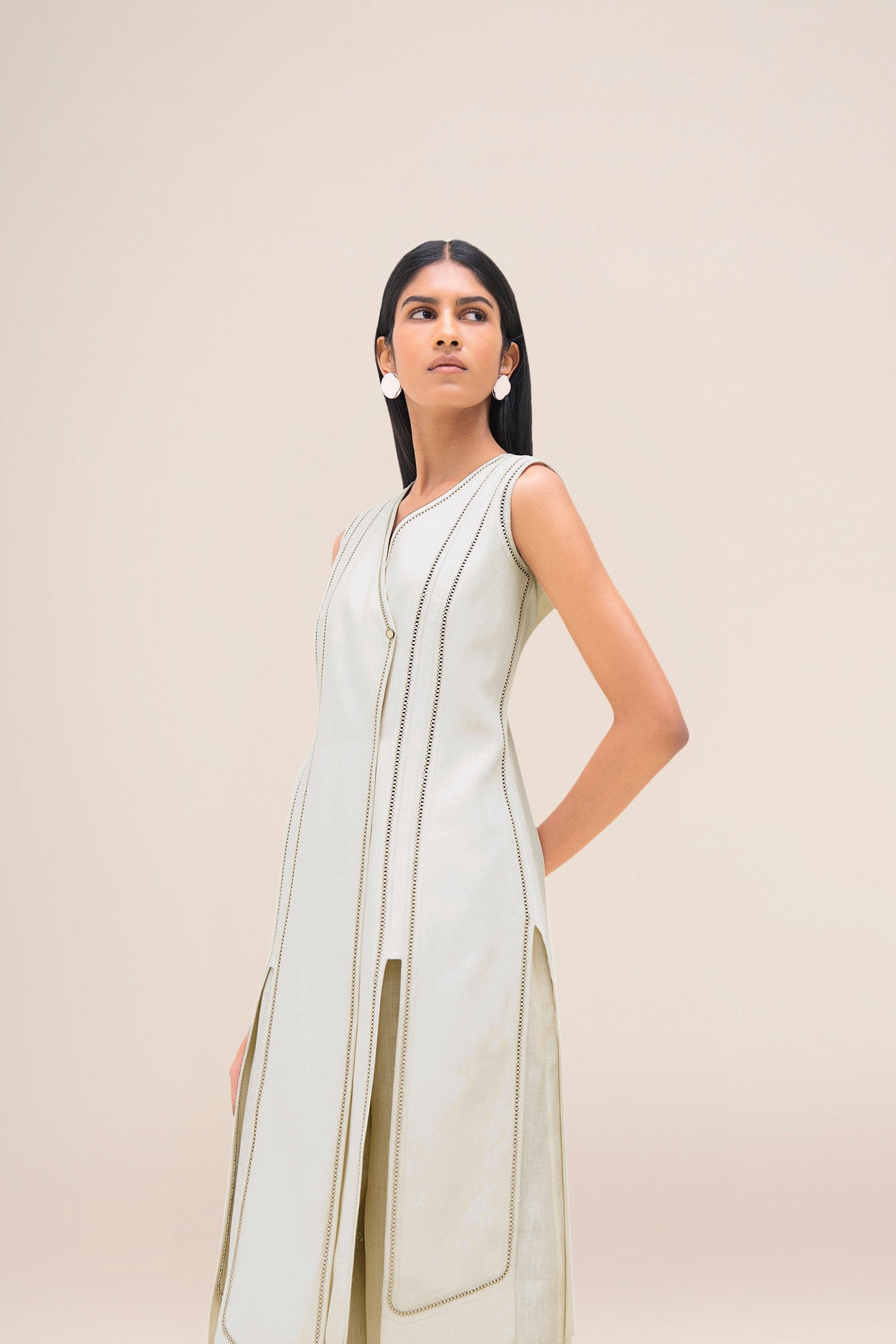  Linen Kashika Tunic Set – Ivory