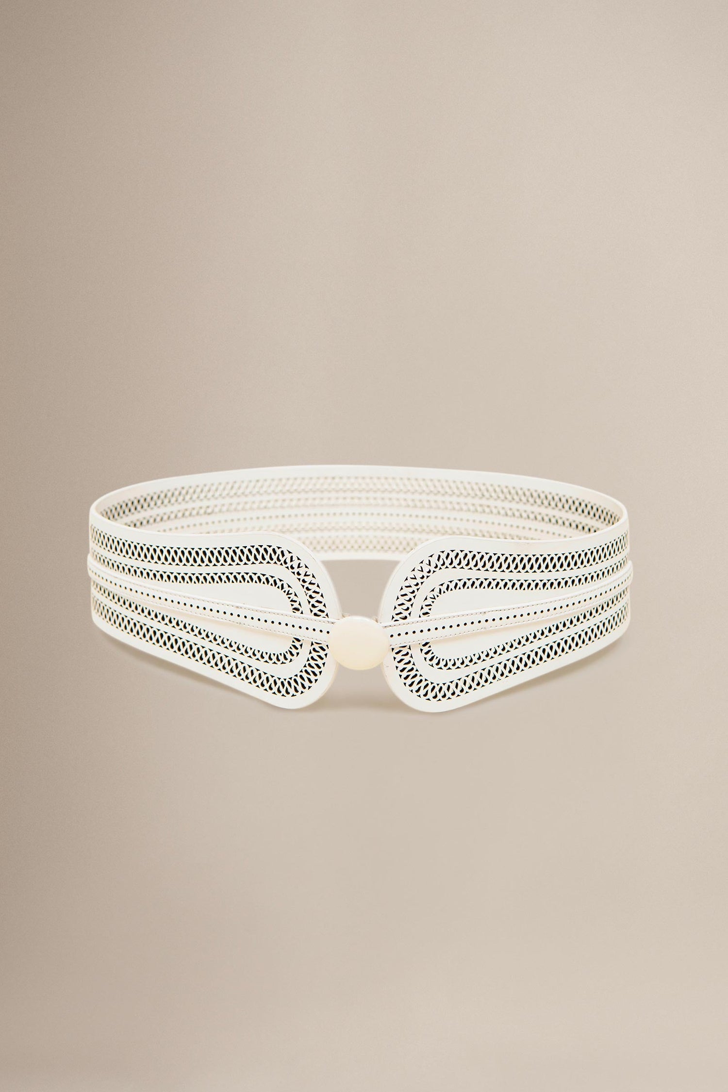  Faux Leather Baaz Belt – Ivory