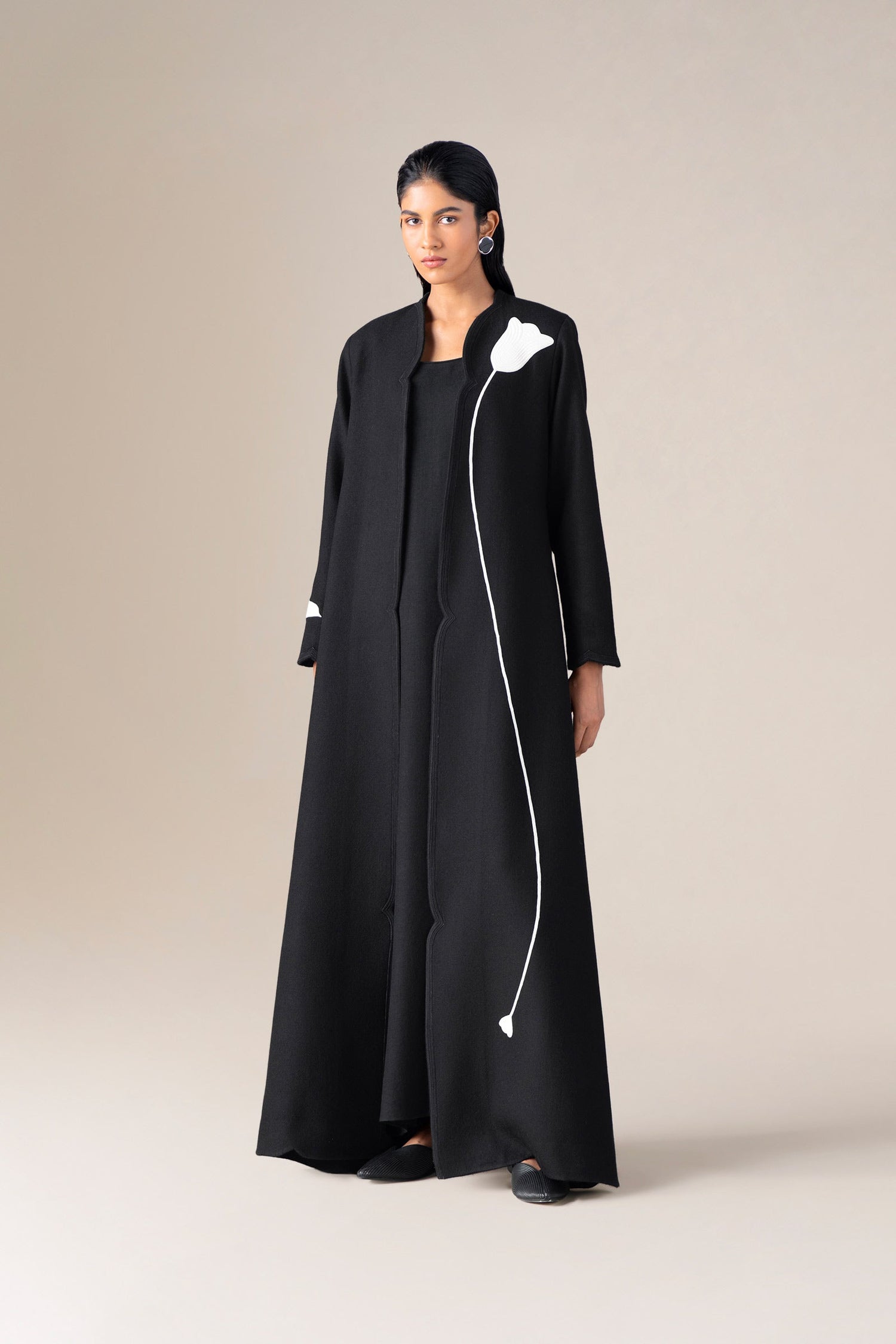  Wool Beira Abaya Set – Black
