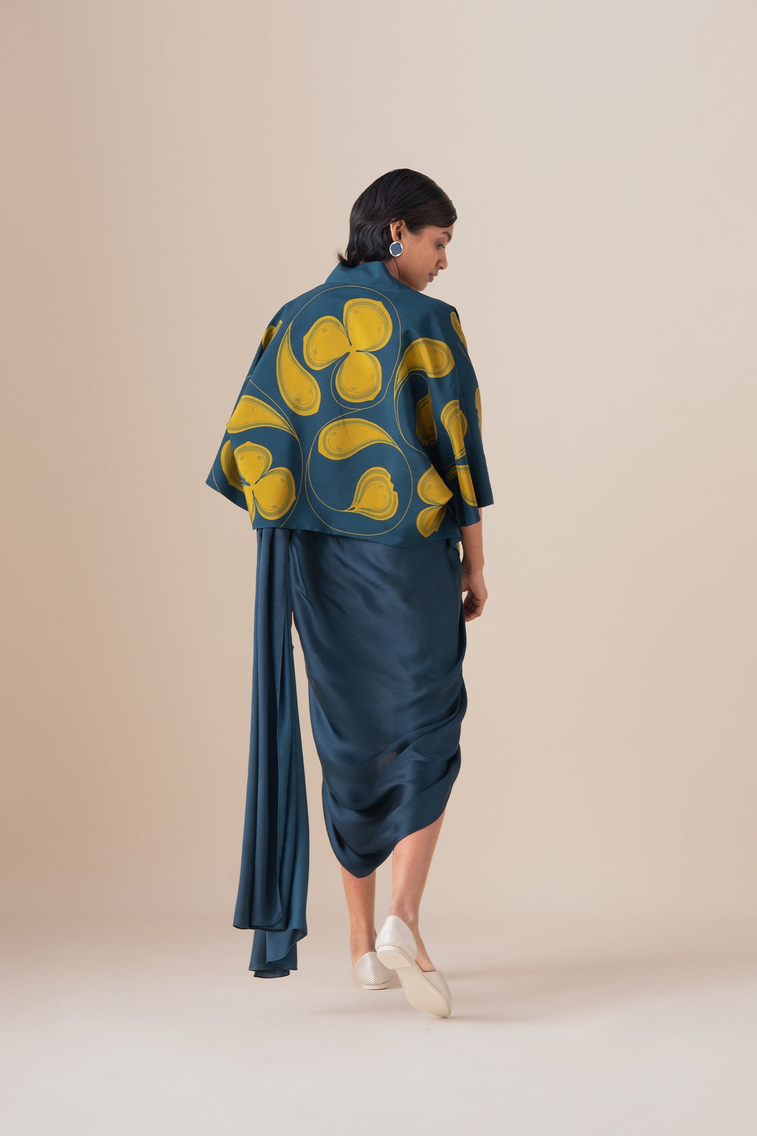  Habutai Sidra Jacket Set – Blue