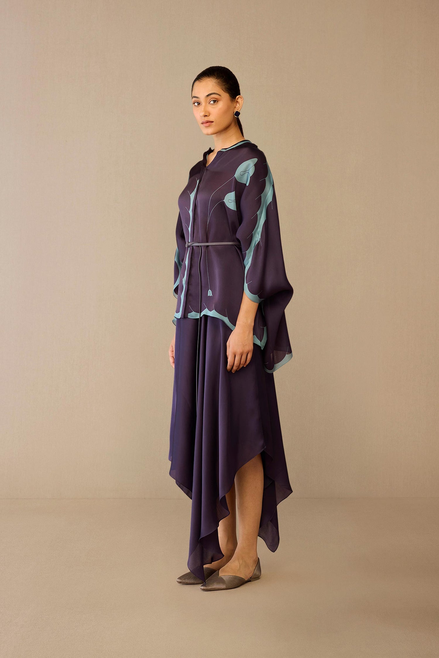  Organza Refa Shirt Set – Purple