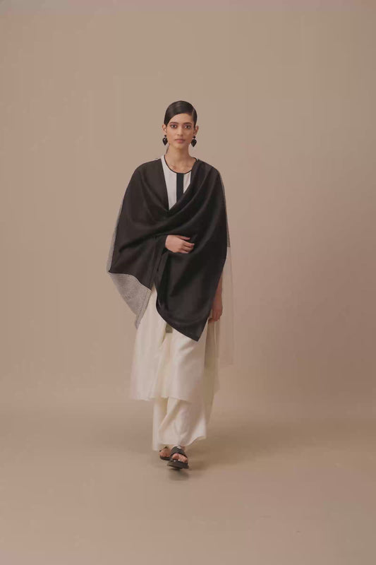Chanderi Bina Kurta Set – Ivory