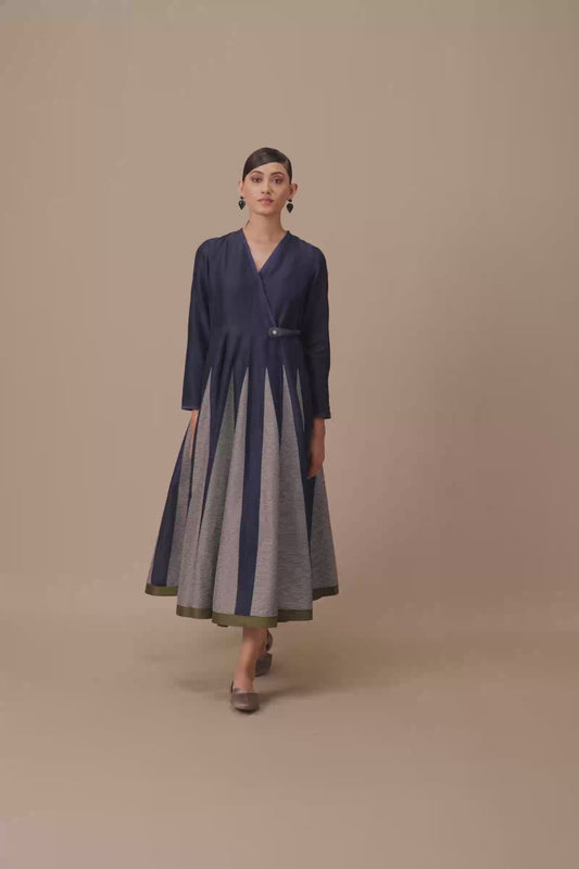 Chanderi Asma Dress – Blue
