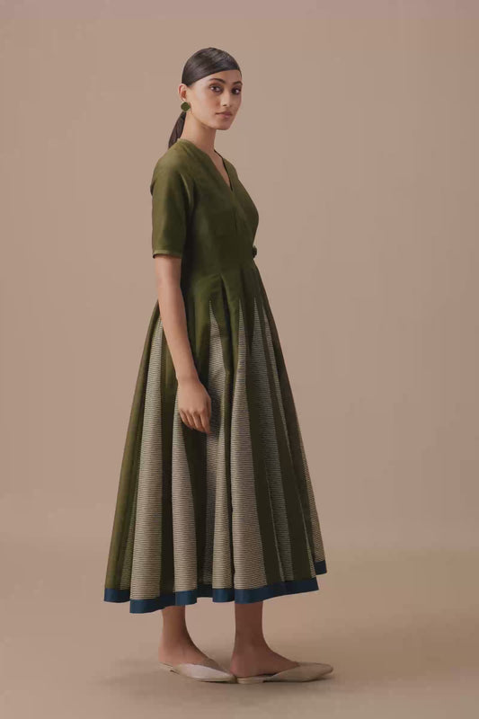 Chanderi Asma Dress – Green