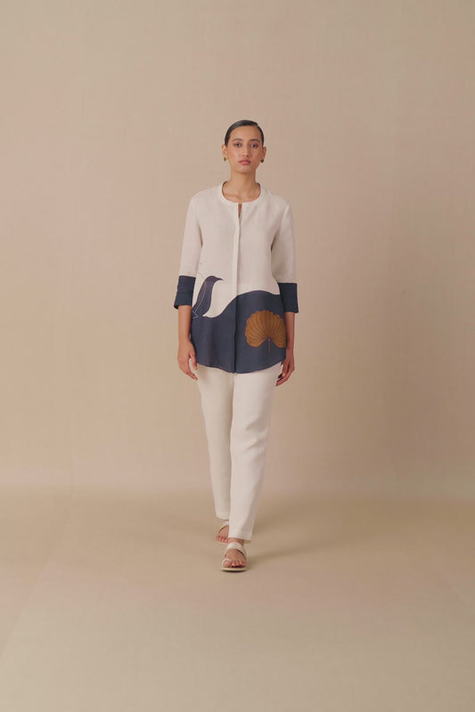 Linen Lubnah Shirt Set – Blue