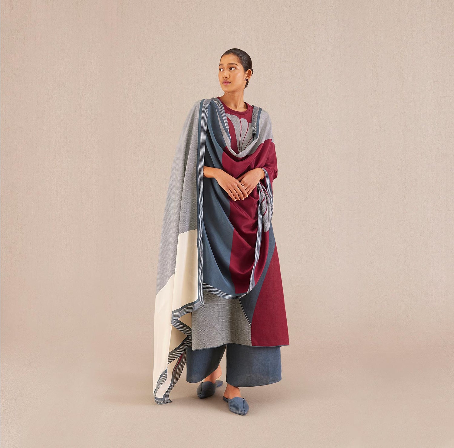  Linen Noah Kurta Set – Blue